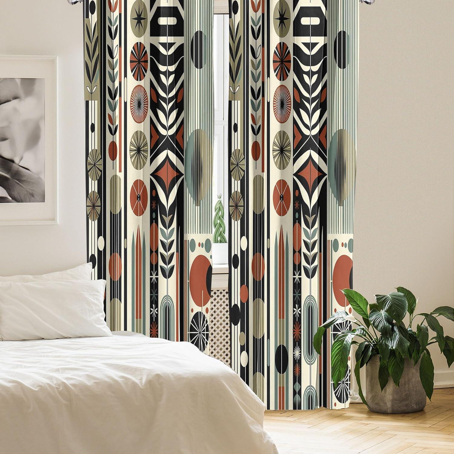 imageAmbesonne Cats Curtains Modern Scandi Pattern of Kitten Love with Romantic Hearts Cartoon Design Window Treatments 2 Panel Set for Living Room Bedroom Pair of 28quot x 63quot Ginger Olive Green WhiteOlive Green Rust Ivory