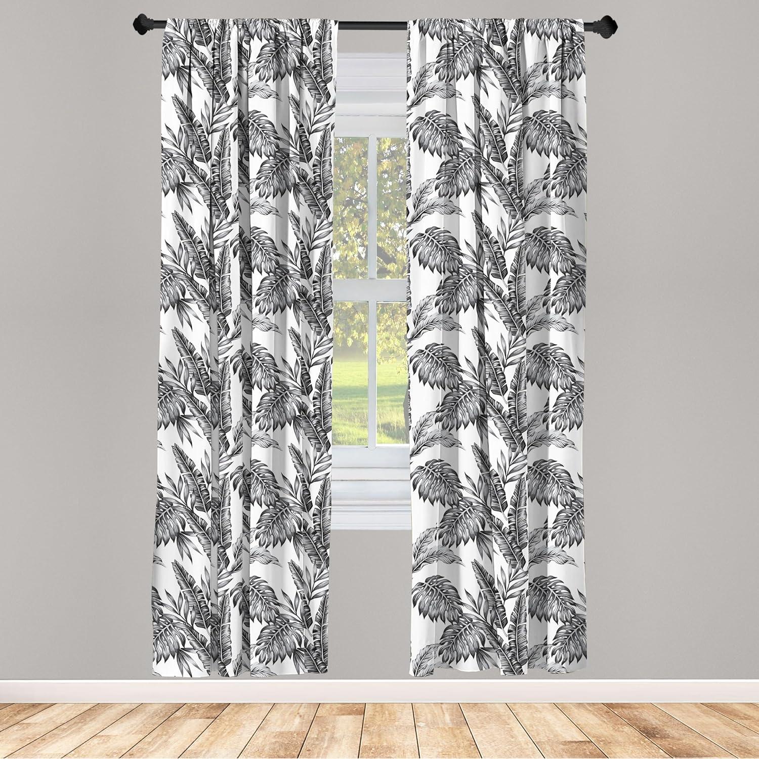 imageAmbesonne Cats Curtains Modern Scandi Pattern of Kitten Love with Romantic Hearts Cartoon Design Window Treatments 2 Panel Set for Living Room Bedroom Pair of 28quot x 63quot Ginger Olive Green WhiteWhite and Black