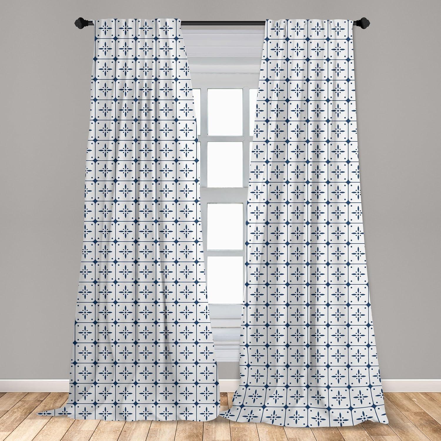 imageAmbesonne Cats Curtains Modern Scandi Pattern of Kitten Love with Romantic Hearts Cartoon Design Window Treatments 2 Panel Set for Living Room Bedroom Pair of 28quot x 63quot Ginger Olive Green WhiteWhite Blue