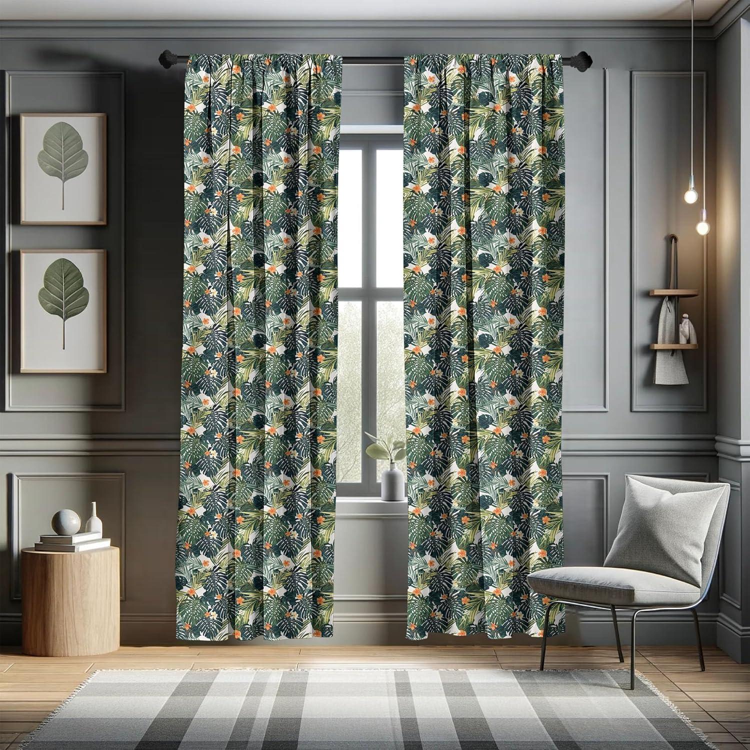 imageAmbesonne Cats Curtains Modern Scandi Pattern of Kitten Love with Romantic Hearts Cartoon Design Window Treatments 2 Panel Set for Living Room Bedroom Pair of 28quot x 63quot Ginger Olive Green WhiteOrange Teal