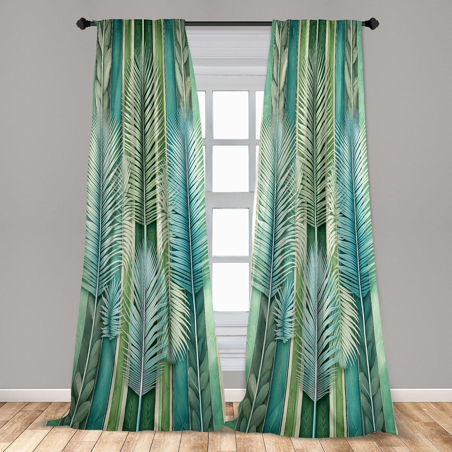 imageAmbesonne Cats Curtains Modern Scandi Pattern of Kitten Love with Romantic Hearts Cartoon Design Window Treatments 2 Panel Set for Living Room Bedroom Pair of 28quot x 63quot Ginger Olive Green WhiteTeal Green and Dark Seafoam