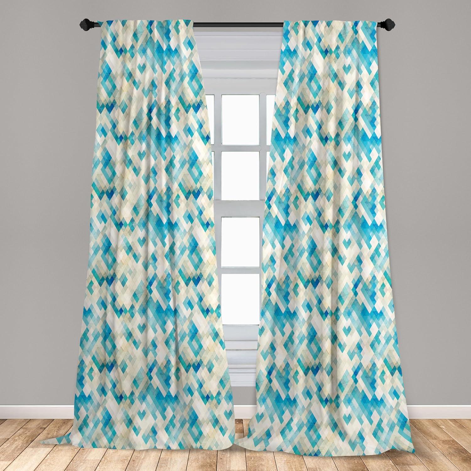 imageAmbesonne Cats Curtains Modern Scandi Pattern of Kitten Love with Romantic Hearts Cartoon Design Window Treatments 2 Panel Set for Living Room Bedroom Pair of 28quot x 63quot Ginger Olive Green WhiteTurquoise White