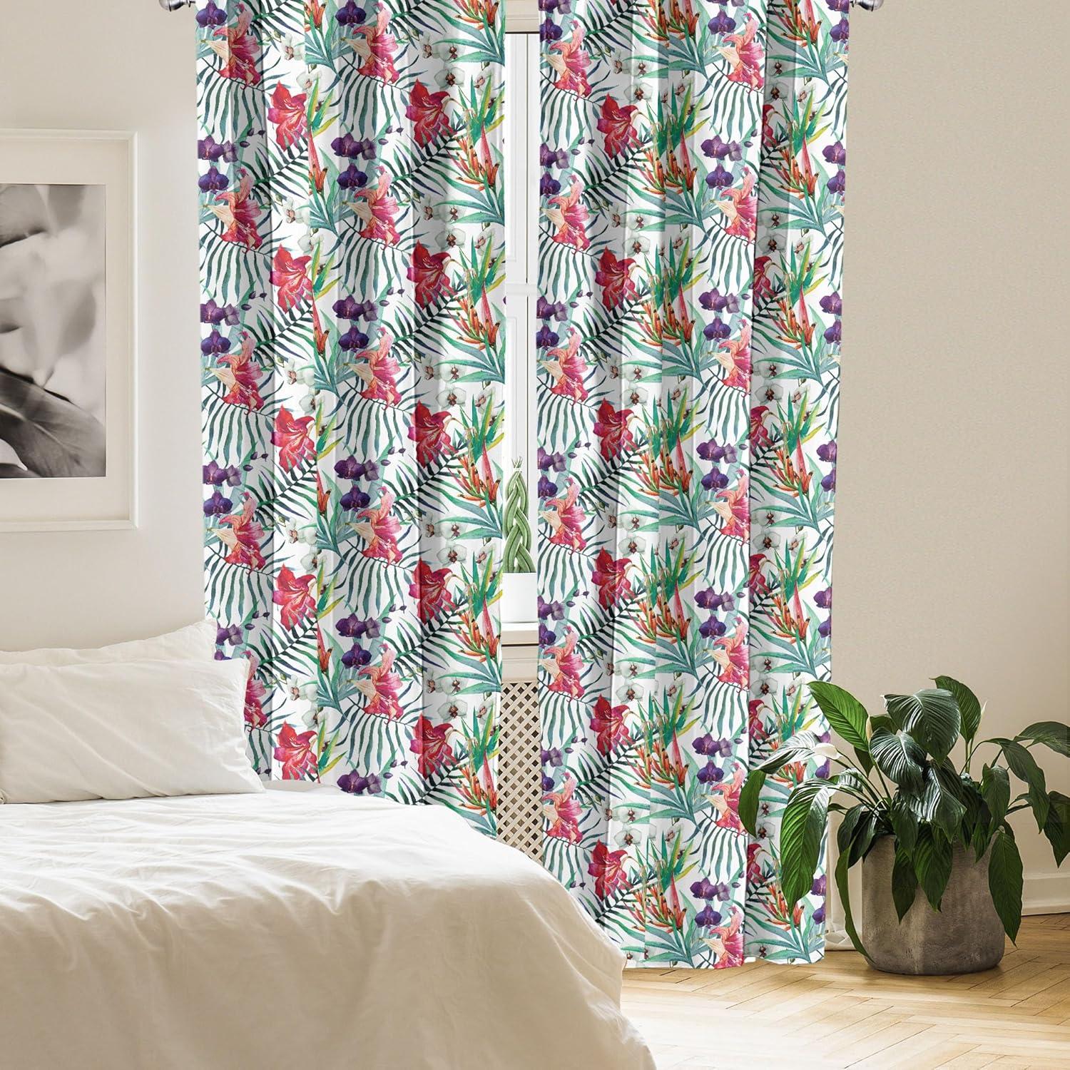 imageAmbesonne Cats Curtains Modern Scandi Pattern of Kitten Love with Romantic Hearts Cartoon Design Window Treatments 2 Panel Set for Living Room Bedroom Pair of 28quot x 63quot Ginger Olive Green WhiteRed Green