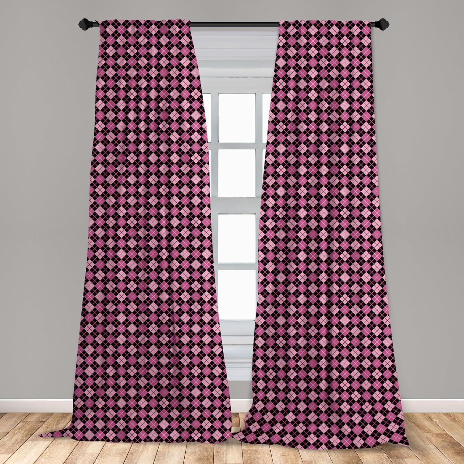 imageAmbesonne Cats Curtains Modern Scandi Pattern of Kitten Love with Romantic Hearts Cartoon Design Window Treatments 2 Panel Set for Living Room Bedroom Pair of 28quot x 63quot Ginger Olive Green WhitePink Black