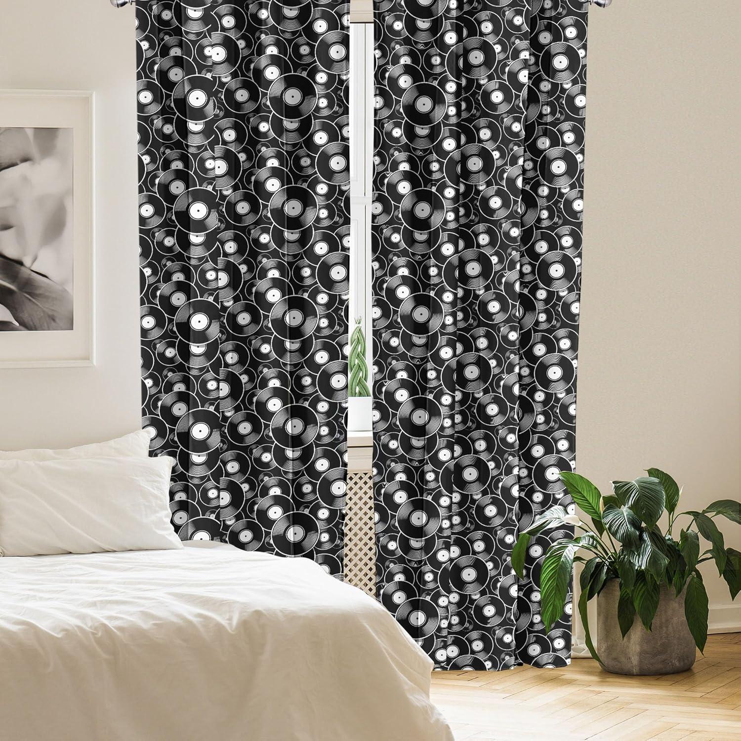 imageAmbesonne Cats Curtains Modern Scandi Pattern of Kitten Love with Romantic Hearts Cartoon Design Window Treatments 2 Panel Set for Living Room Bedroom Pair of 28quot x 63quot Ginger Olive Green WhiteGrey Charcoal