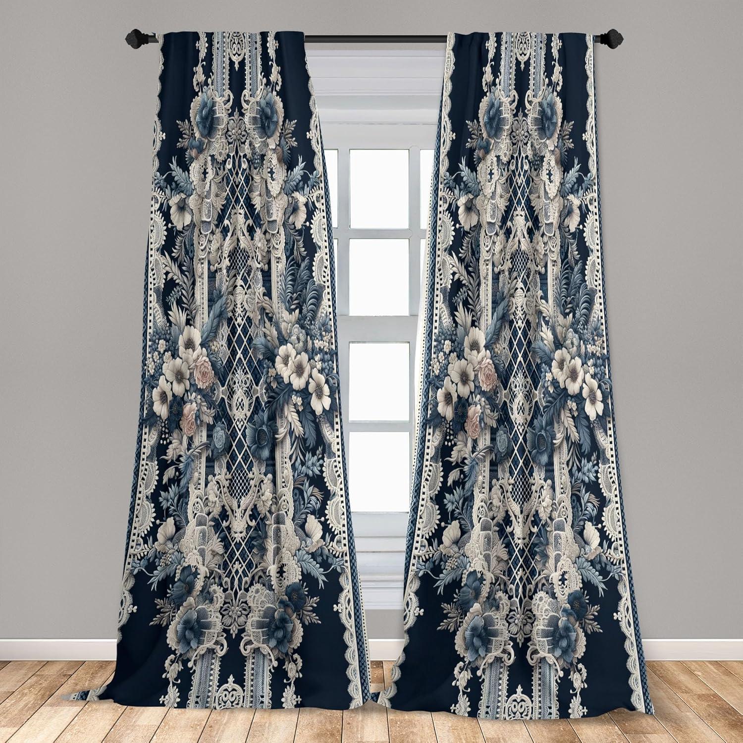 imageAmbesonne Cats Curtains Modern Scandi Pattern of Kitten Love with Romantic Hearts Cartoon Design Window Treatments 2 Panel Set for Living Room Bedroom Pair of 28quot x 63quot Ginger Olive Green WhiteDark Violet Blue Coconut