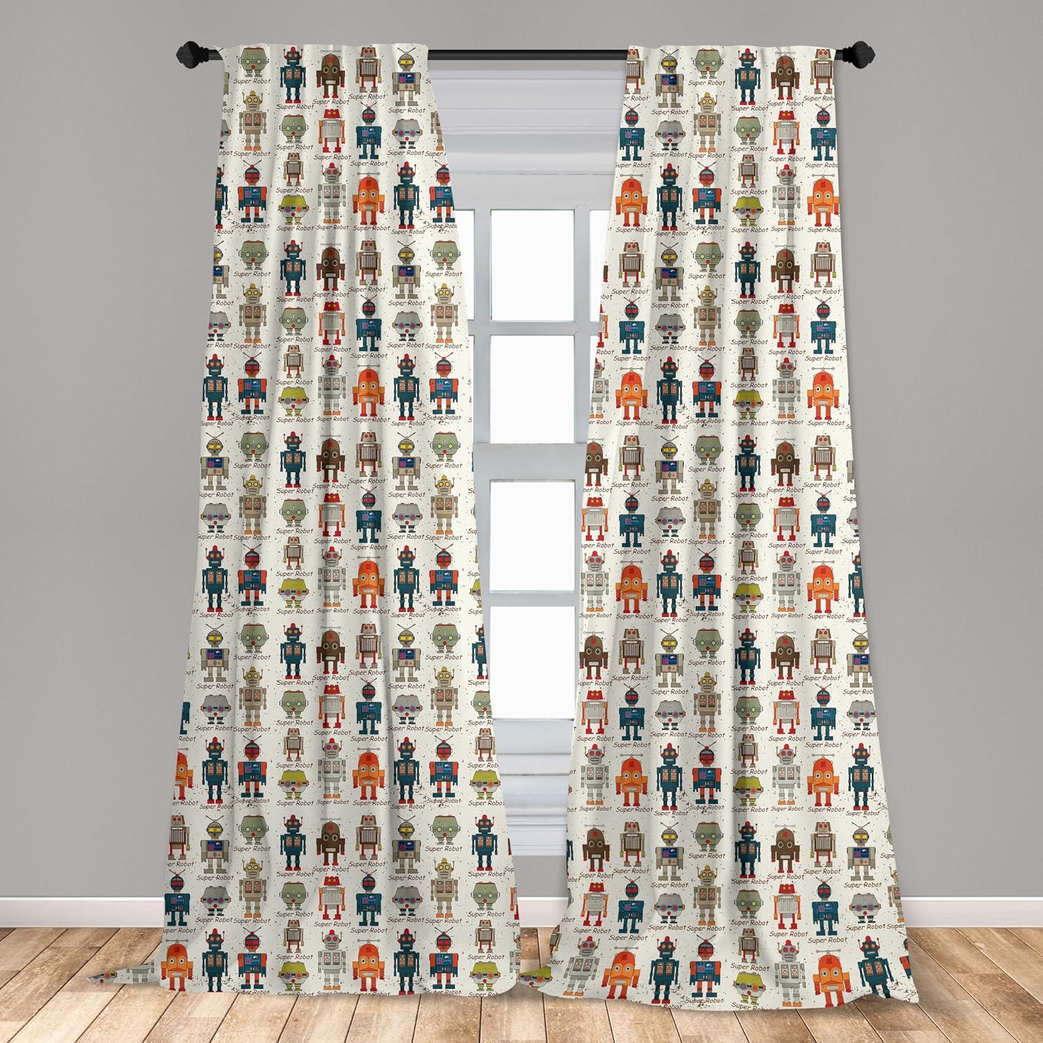 imageAmbesonne Cats Curtains Modern Scandi Pattern of Kitten Love with Romantic Hearts Cartoon Design Window Treatments 2 Panel Set for Living Room Bedroom Pair of 28quot x 63quot Ginger Olive Green WhiteDim Cream
