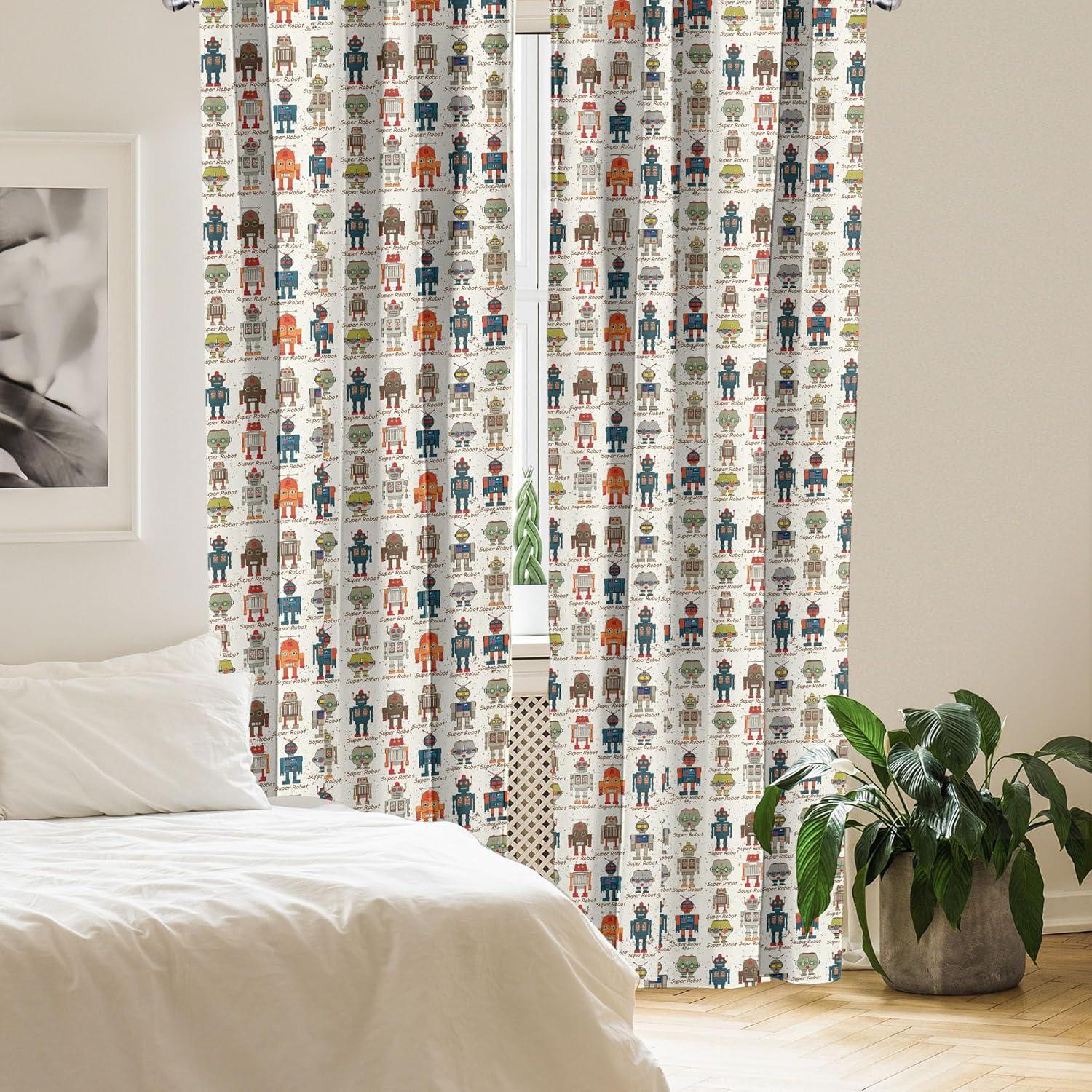 imageAmbesonne Cats Curtains Modern Scandi Pattern of Kitten Love with Romantic Hearts Cartoon Design Window Treatments 2 Panel Set for Living Room Bedroom Pair of 28quot x 63quot Ginger Olive Green WhiteDim Cream