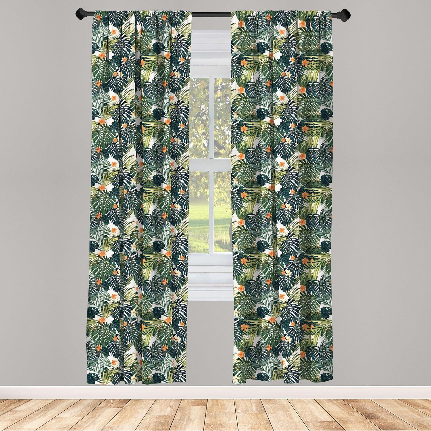imageAmbesonne Cats Curtains Modern Scandi Pattern of Kitten Love with Romantic Hearts Cartoon Design Window Treatments 2 Panel Set for Living Room Bedroom Pair of 28quot x 63quot Ginger Olive Green WhiteOrange Teal