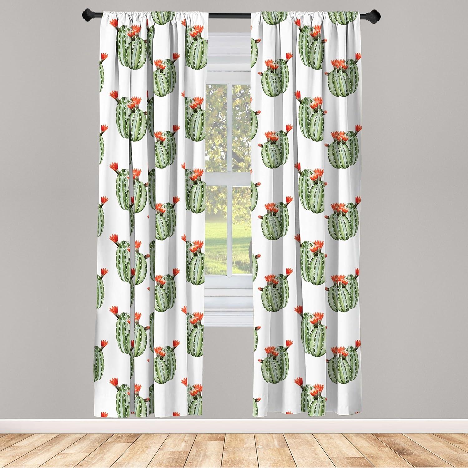 imageAmbesonne Cats Curtains Modern Scandi Pattern of Kitten Love with Romantic Hearts Cartoon Design Window Treatments 2 Panel Set for Living Room Bedroom Pair of 28quot x 63quot Ginger Olive Green WhiteOrange Green