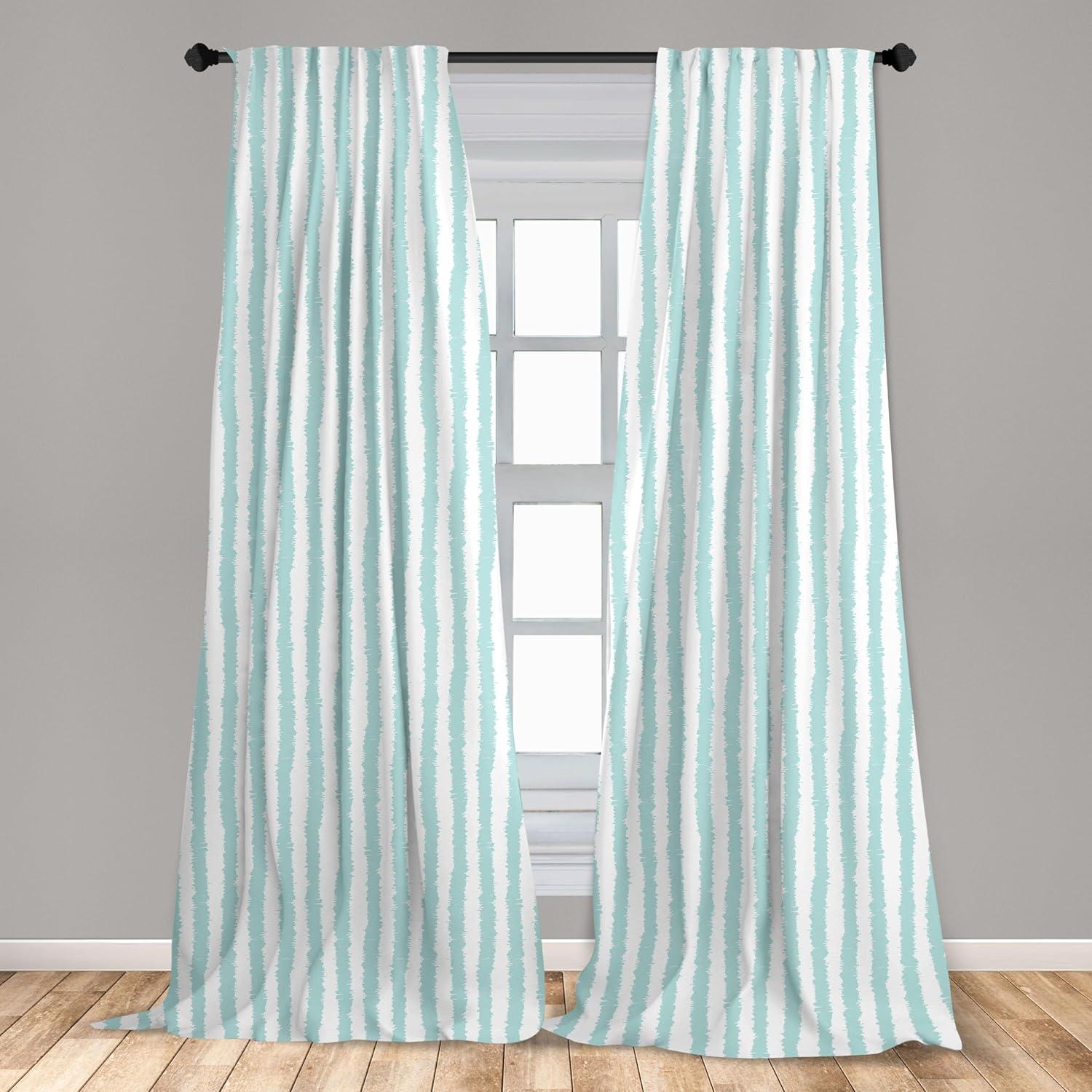 imageAmbesonne Cats Curtains Modern Scandi Pattern of Kitten Love with Romantic Hearts Cartoon Design Window Treatments 2 Panel Set for Living Room Bedroom Pair of 28quot x 63quot Ginger Olive Green WhiteSeafoam White