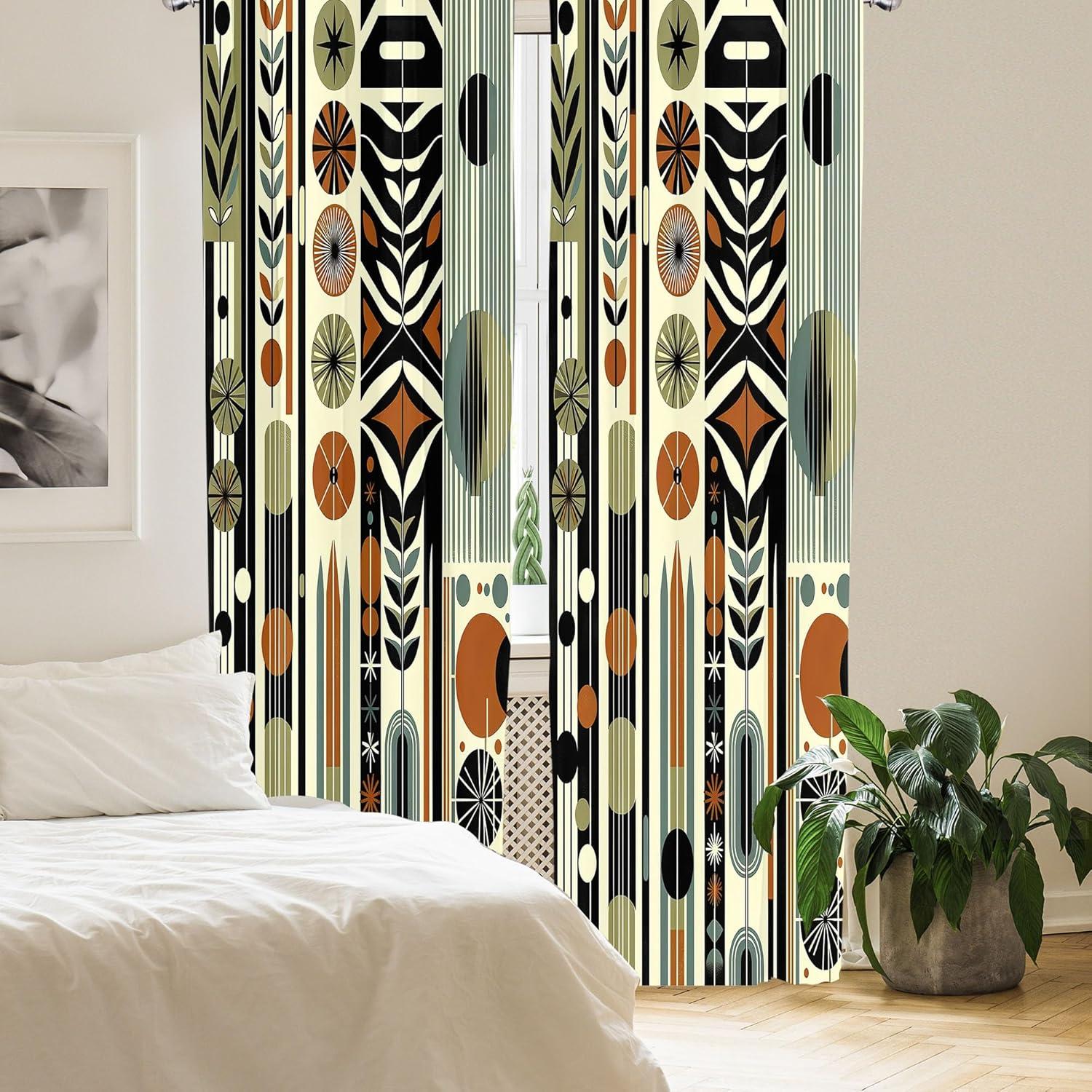 imageAmbesonne Cats Curtains Modern Scandi Pattern of Kitten Love with Romantic Hearts Cartoon Design Window Treatments 2 Panel Set for Living Room Bedroom Pair of 28quot x 63quot Ginger Olive Green WhiteOlive Green Rust Ivory