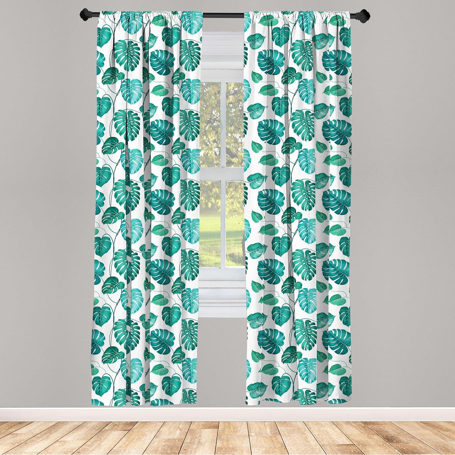 imageAmbesonne Cats Curtains Modern Scandi Pattern of Kitten Love with Romantic Hearts Cartoon Design Window Treatments 2 Panel Set for Living Room Bedroom Pair of 28quot x 63quot Ginger Olive Green WhiteGreen White