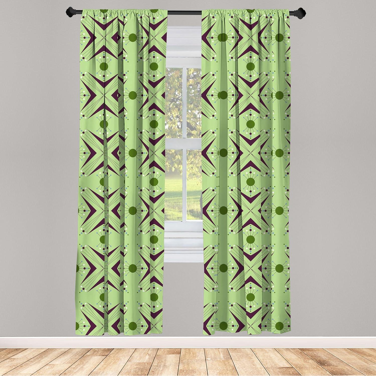 imageAmbesonne Cats Curtains Modern Scandi Pattern of Kitten Love with Romantic Hearts Cartoon Design Window Treatments 2 Panel Set for Living Room Bedroom Pair of 28quot x 63quot Ginger Olive Green WhiteGreen Plum