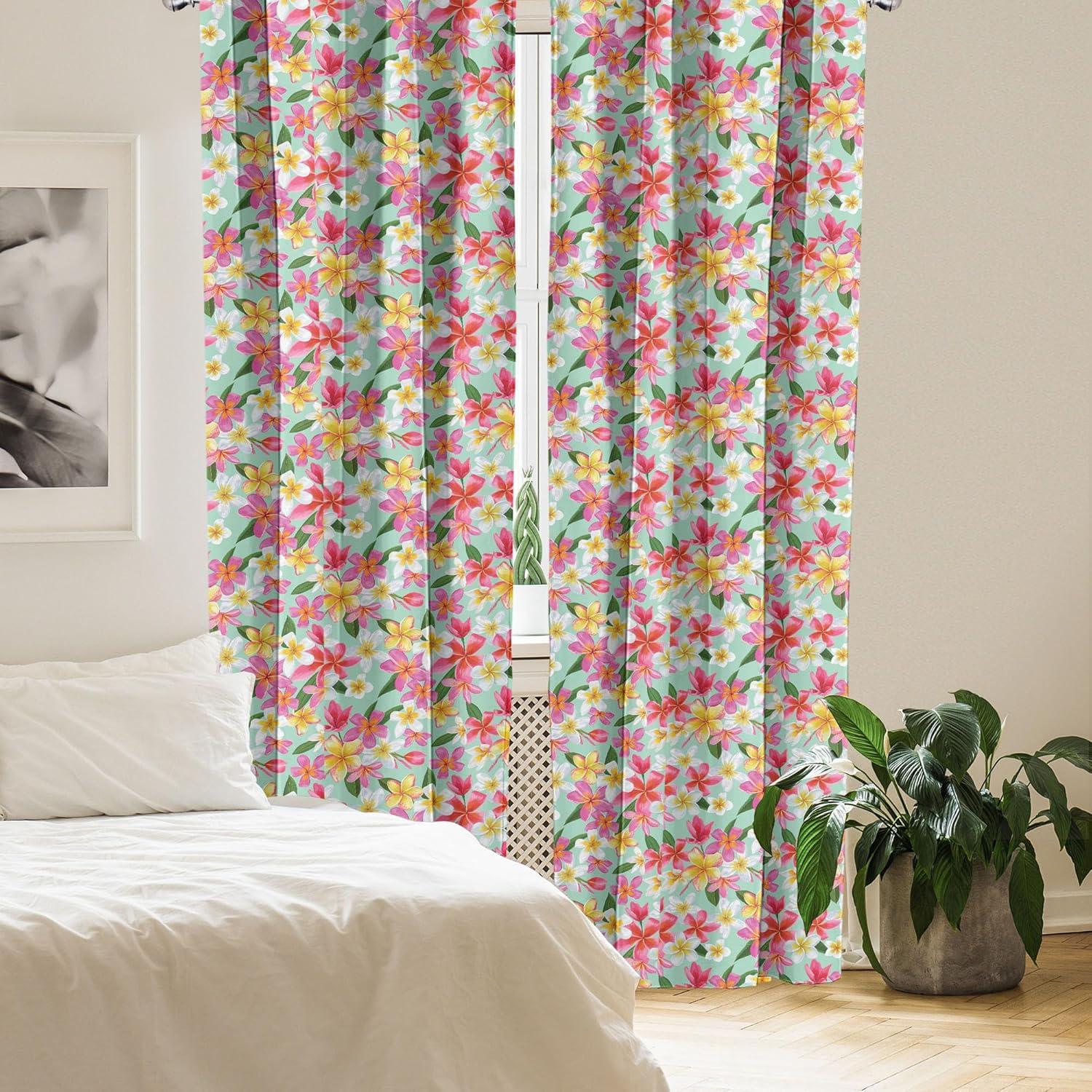 imageAmbesonne Cats Curtains Modern Scandi Pattern of Kitten Love with Romantic Hearts Cartoon Design Window Treatments 2 Panel Set for Living Room Bedroom Pair of 28quot x 63quot Ginger Olive Green WhiteYellow Magenta