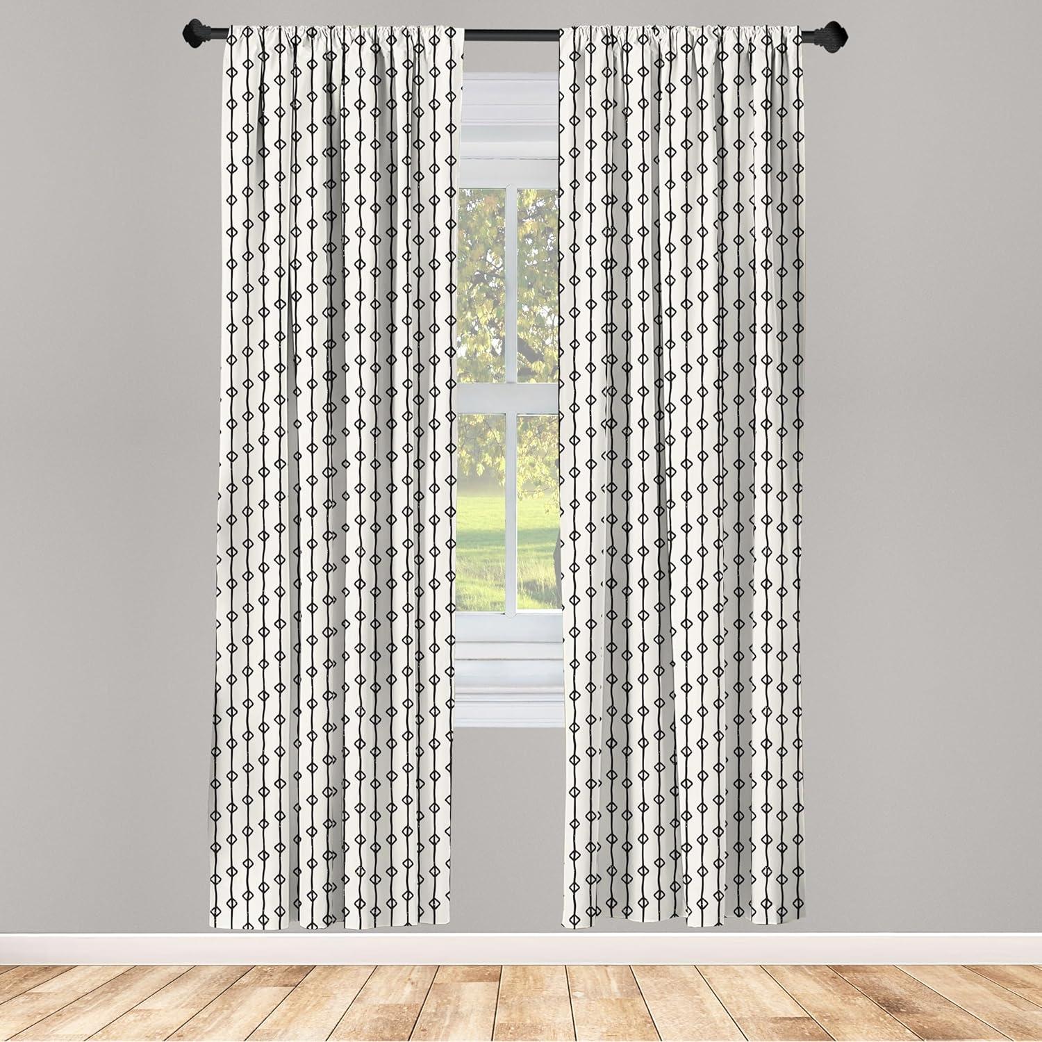 imageAmbesonne Cats Curtains Modern Scandi Pattern of Kitten Love with Romantic Hearts Cartoon Design Window Treatments 2 Panel Set for Living Room Bedroom Pair of 28quot x 63quot Ginger Olive Green WhiteEggshell Charcoal