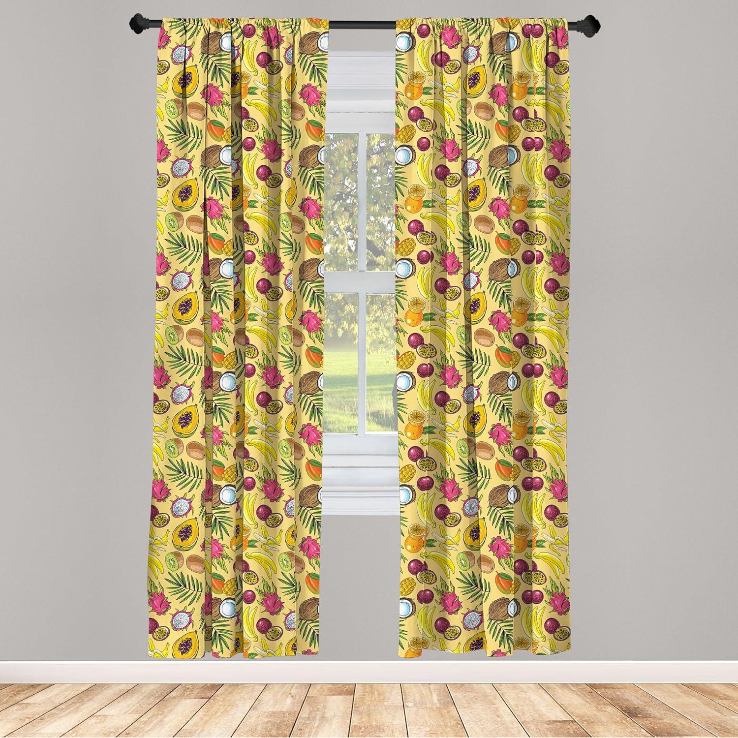 imageAmbesonne Cats Curtains Modern Scandi Pattern of Kitten Love with Romantic Hearts Cartoon Design Window Treatments 2 Panel Set for Living Room Bedroom Pair of 28quot x 63quot Ginger Olive Green WhiteMustard Purple