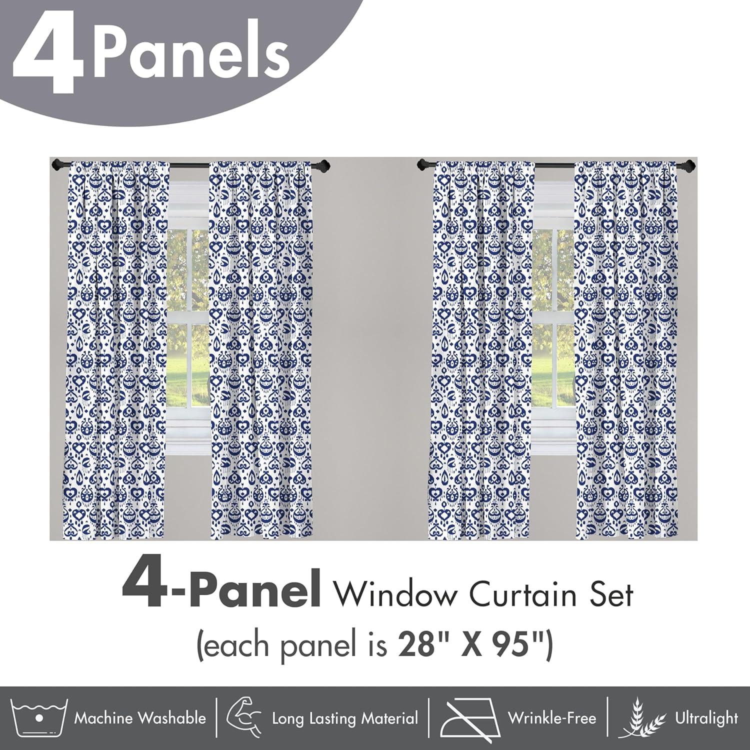imageAmbesonne Cats Curtains Modern Scandi Pattern of Kitten Love with Romantic Hearts Cartoon Design Window Treatments 2 Panel Set for Living Room Bedroom Pair of 28quot x 63quot Ginger Olive Green WhiteWhite and Blue