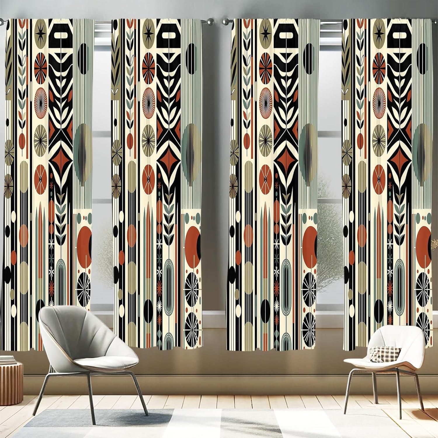 imageAmbesonne Cats Curtains Modern Scandi Pattern of Kitten Love with Romantic Hearts Cartoon Design Window Treatments 2 Panel Set for Living Room Bedroom Pair of 28quot x 63quot Ginger Olive Green WhiteOlive Green Rust Ivory