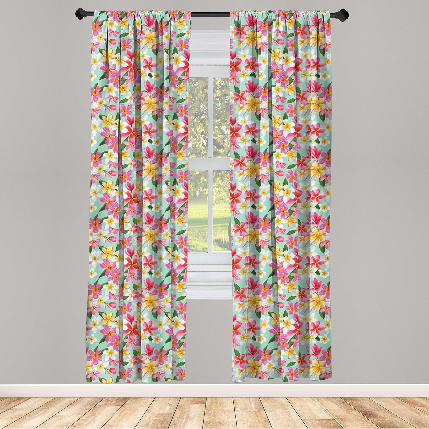 imageAmbesonne Cats Curtains Modern Scandi Pattern of Kitten Love with Romantic Hearts Cartoon Design Window Treatments 2 Panel Set for Living Room Bedroom Pair of 28quot x 63quot Ginger Olive Green WhiteYellow Magenta