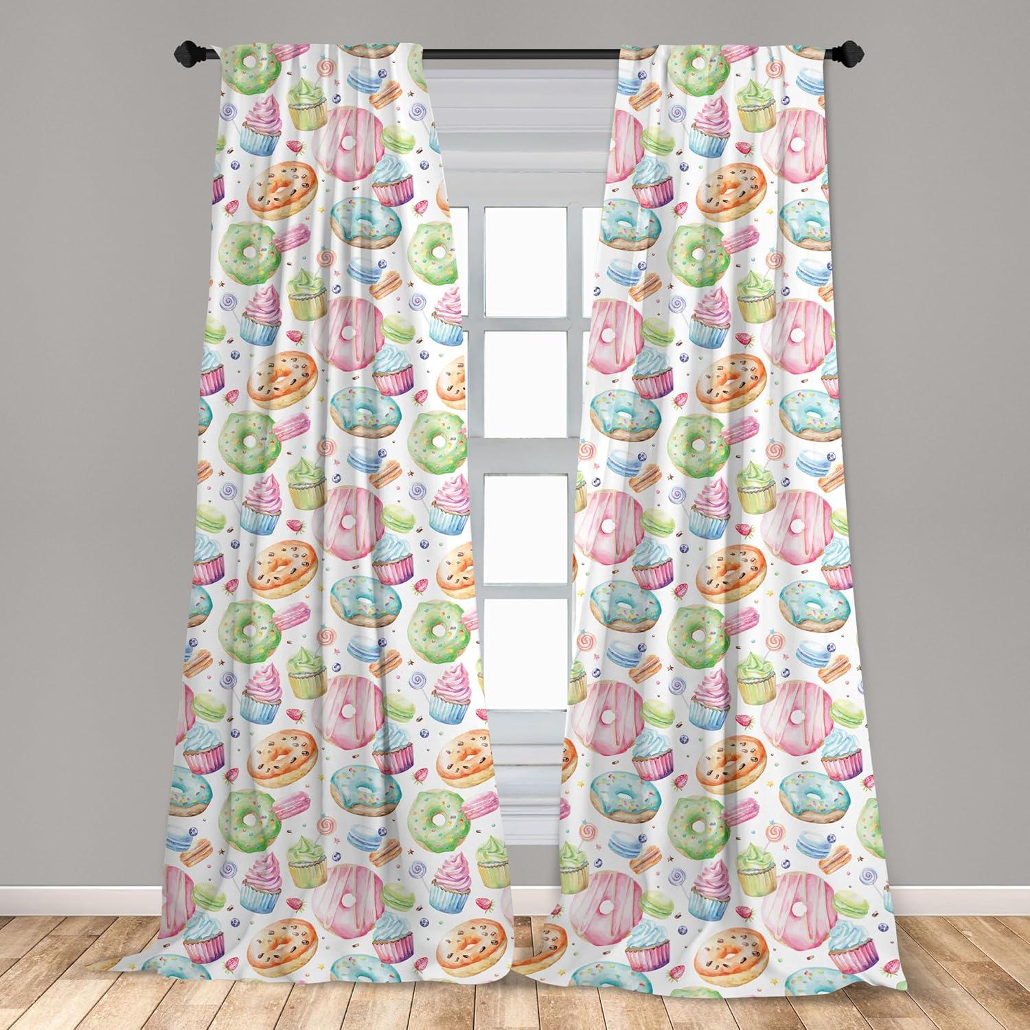 imageAmbesonne Cats Curtains Modern Scandi Pattern of Kitten Love with Romantic Hearts Cartoon Design Window Treatments 2 Panel Set for Living Room Bedroom Pair of 28quot x 63quot Ginger Olive Green WhitePale Pink