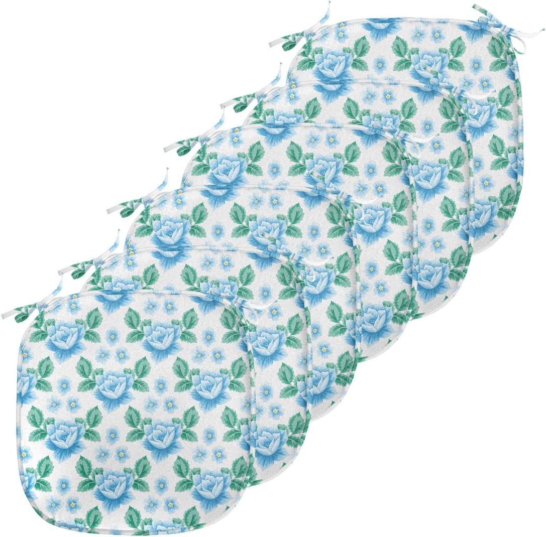 imageAmbesonne Christmas Chair Seating Cushion Set of 2 Candy Canes and Lollipops Classical Pattern for Holiday Xmas AntiSlip Seat Padding for Kitchen ampamp Patio 16quotx16quot Green Red WhiteSky Blue Jade Green