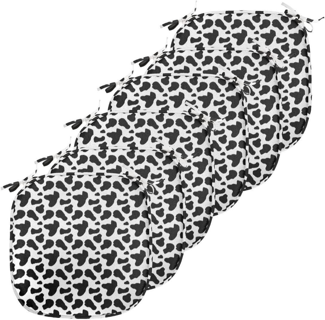 imageAmbesonne Christmas Chair Seating Cushion Set of 6 Pine Fir Cones Balls and Coniferous Tree Leaves Holly Berry Old Fashioned AntiSlip Seat Padding for Kitchen ampamp Patio 16quotx16quot Red Green GreyCharcoal Grey White