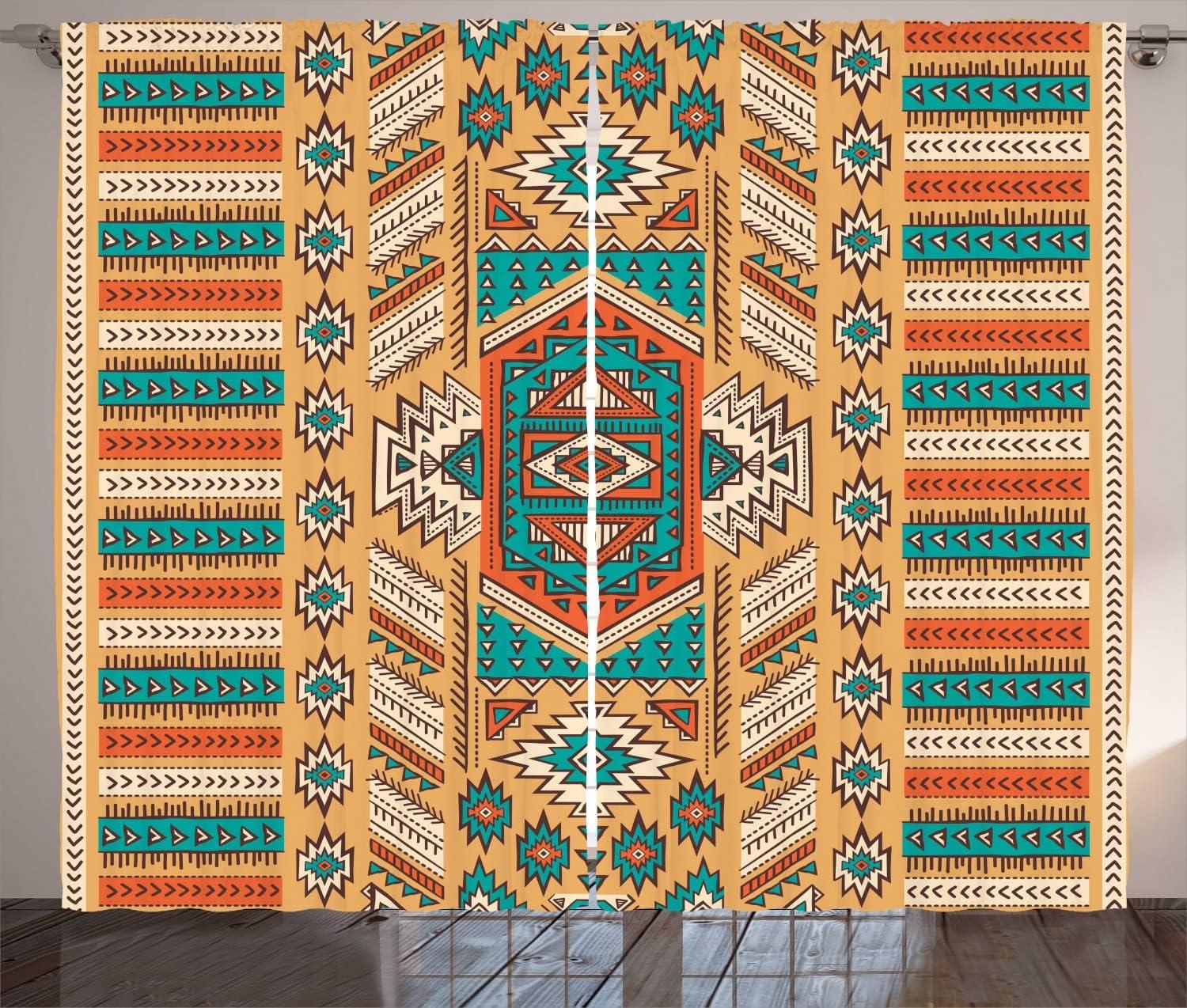 imageAmbesonne Christmas Curtains Classical Christmas Ornaments and Baubles Coniferous Pine Tree Twig Tinsel Print Living Room Bedroom Window Drapes 2 Panel Set 108quot X 90quot Vermilion GreenApricot Orange