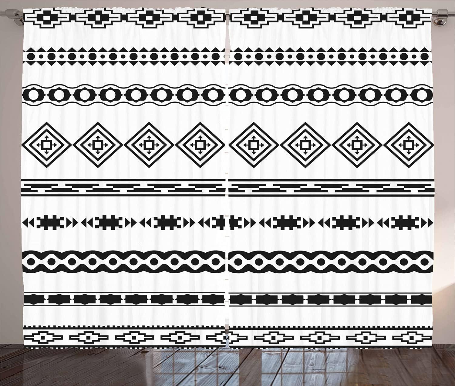 imageAmbesonne Christmas Curtains Classical Christmas Ornaments and Baubles Coniferous Pine Tree Twig Tinsel Print Living Room Bedroom Window Drapes 2 Panel Set 108quot X 90quot Vermilion GreenBlack White