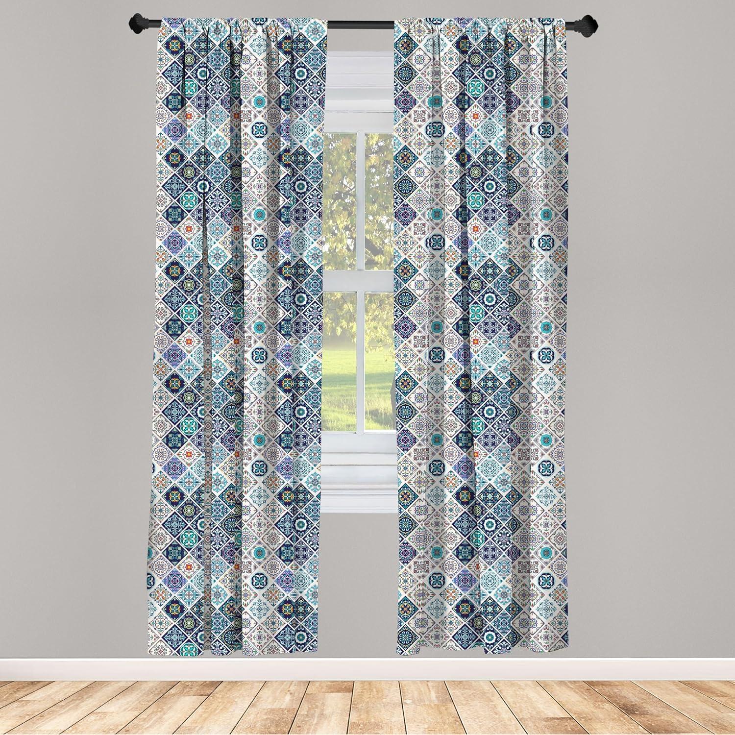 imageAmbesonne Christmas Curtains Tree Branches Spruce Leaves Balls Bells Cones Poinsettia Flowers Mistletoe Berry Window Treatments 2 Panel Set for Living Room Bedroom Pair of 28quot x 63quot Ruby GreenWhite Indigo