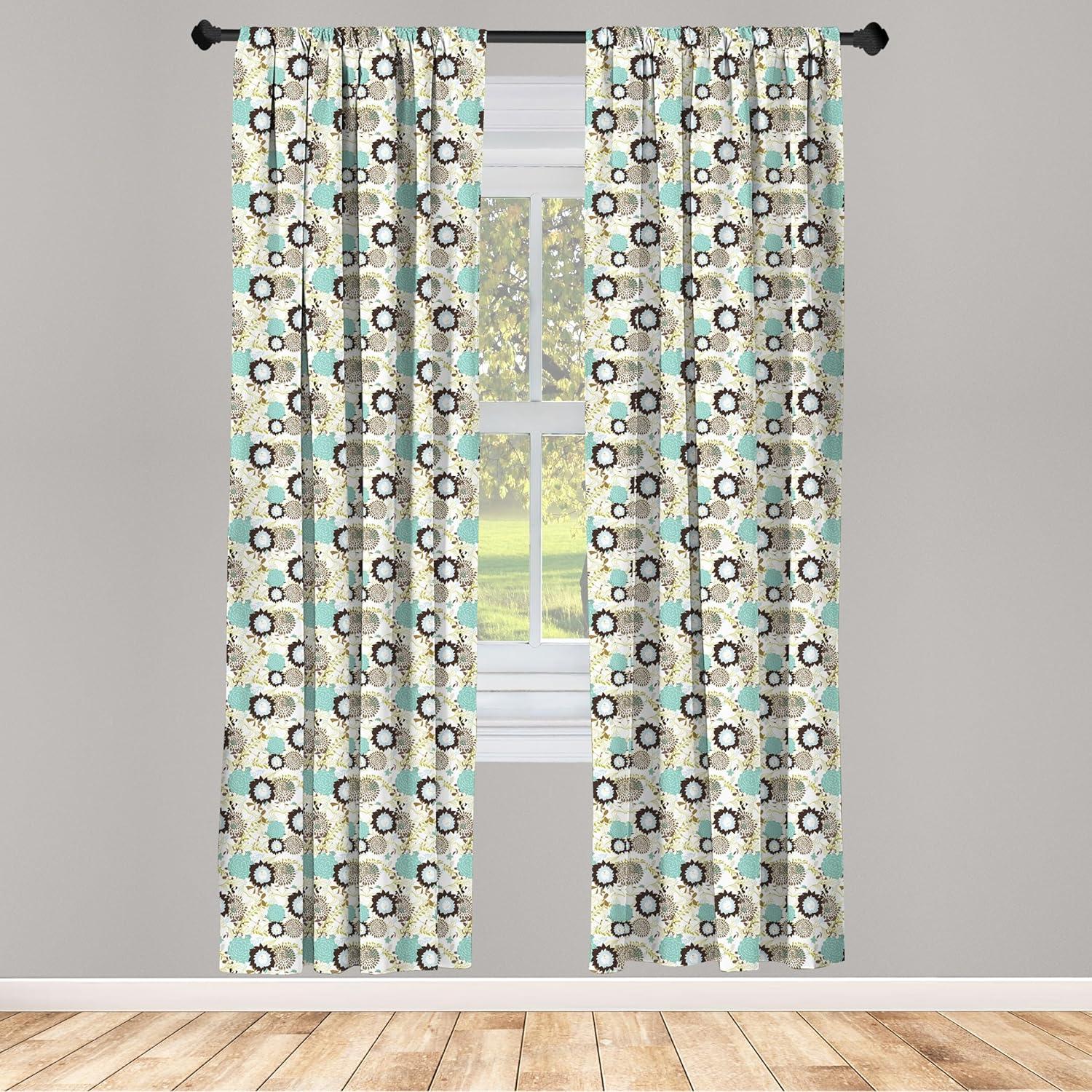 imageAmbesonne Christmas Curtains Tree Branches Spruce Leaves Balls Bells Cones Poinsettia Flowers Mistletoe Berry Window Treatments 2 Panel Set for Living Room Bedroom Pair of 28quot x 63quot Ruby GreenTeal Grey
