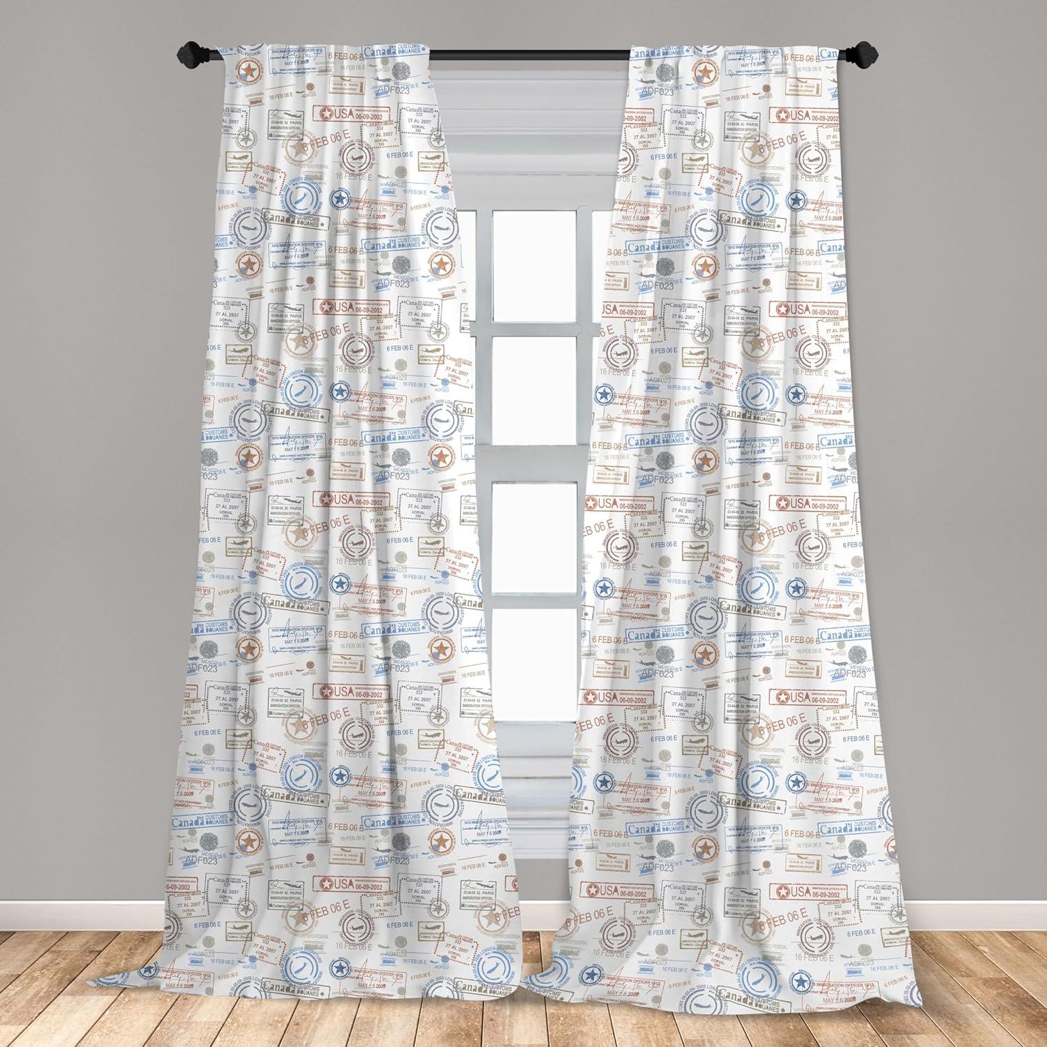 imageAmbesonne Christmas Curtains Tree Branches Spruce Leaves Balls Bells Cones Poinsettia Flowers Mistletoe Berry Window Treatments 2 Panel Set for Living Room Bedroom Pair of 28quot x 63quot Ruby GreenIvory