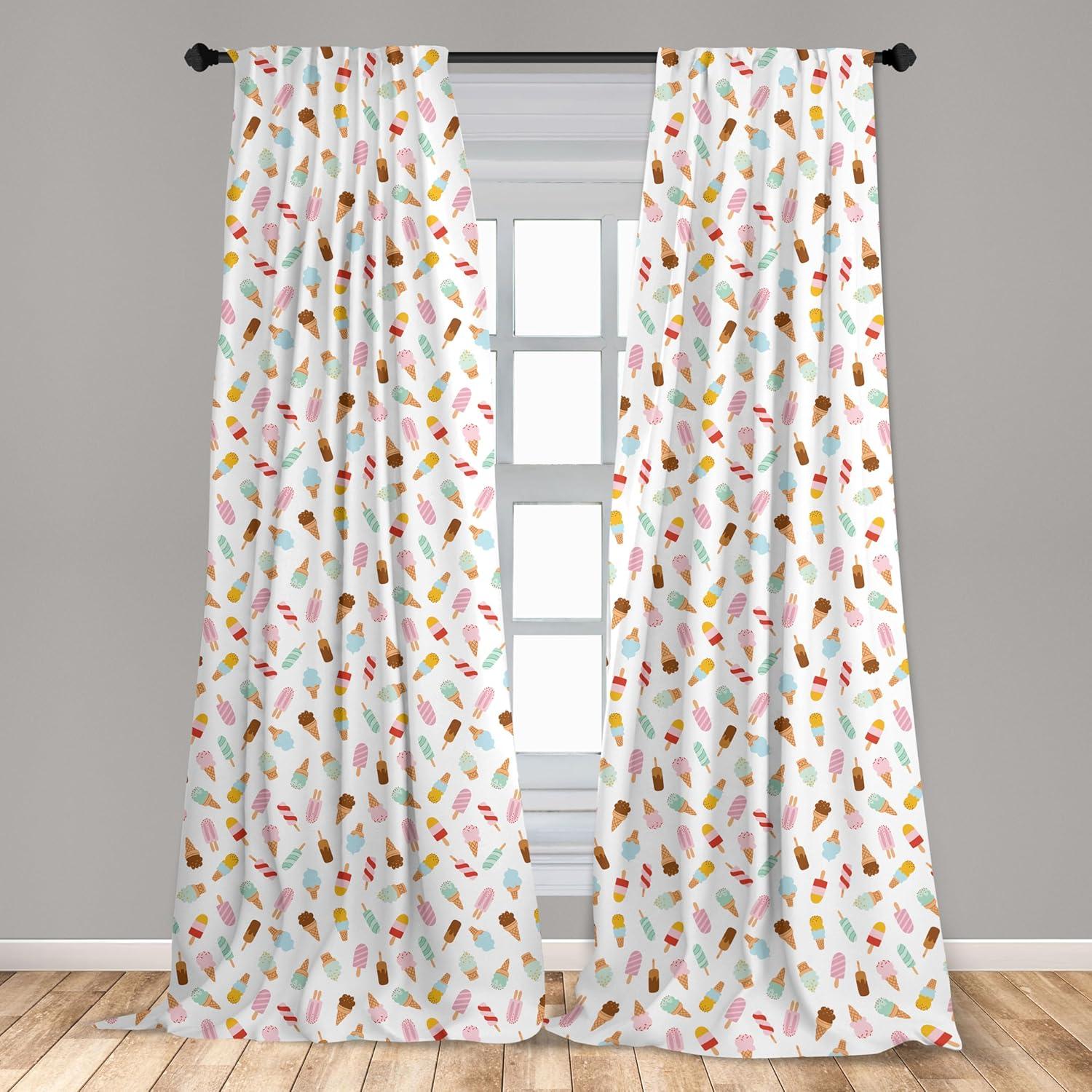 imageAmbesonne Christmas Curtains Tree Branches Spruce Leaves Balls Bells Cones Poinsettia Flowers Mistletoe Berry Window Treatments 2 Panel Set for Living Room Bedroom Pair of 28quot x 63quot Ruby GreenBlush Cream
