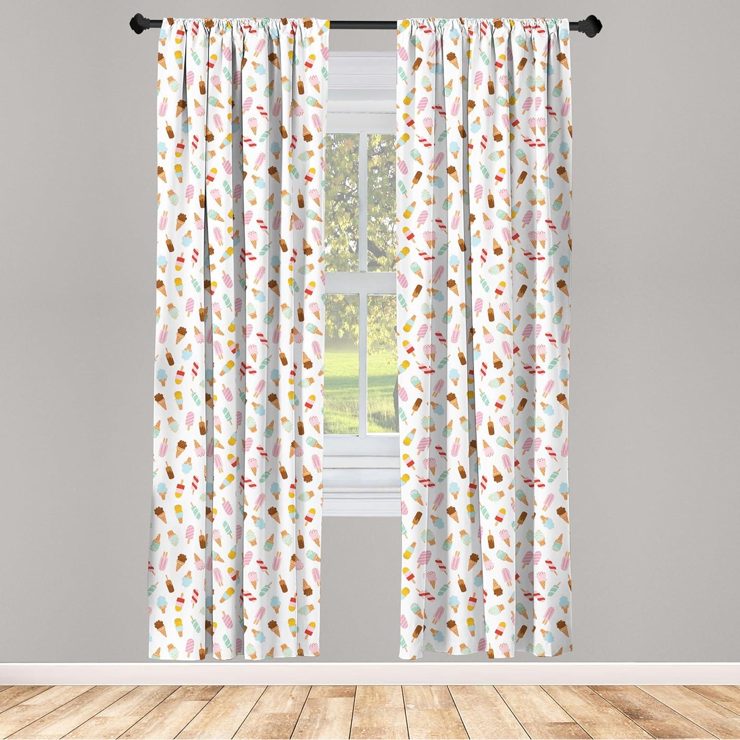 imageAmbesonne Christmas Curtains Tree Branches Spruce Leaves Balls Bells Cones Poinsettia Flowers Mistletoe Berry Window Treatments 2 Panel Set for Living Room Bedroom Pair of 28quot x 63quot Ruby GreenBlush Cream