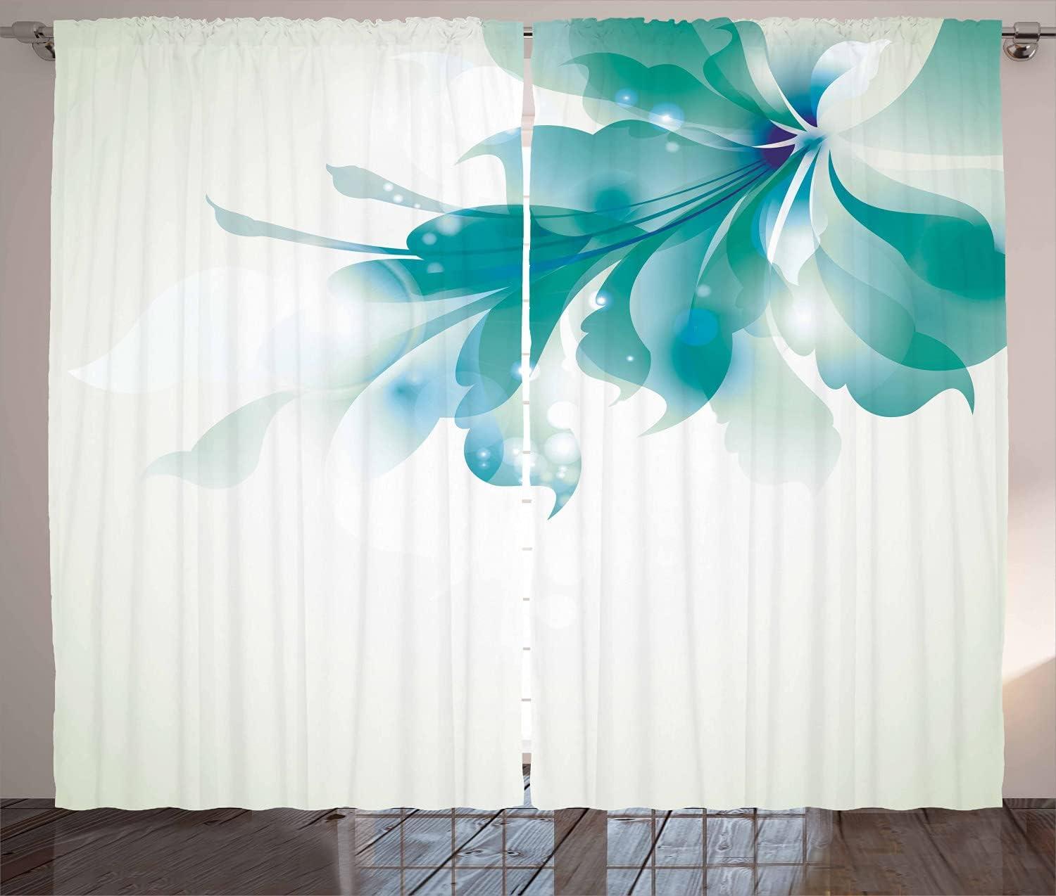 imageAmbesonne Christmas Curtains Wooden Rustic Log Cottage Scenery in The Winter Season Warm Moonlight Living Room Bedroom Window Drapes 2 Panel Set 108 X 84 White NavyEggshell Turquoise