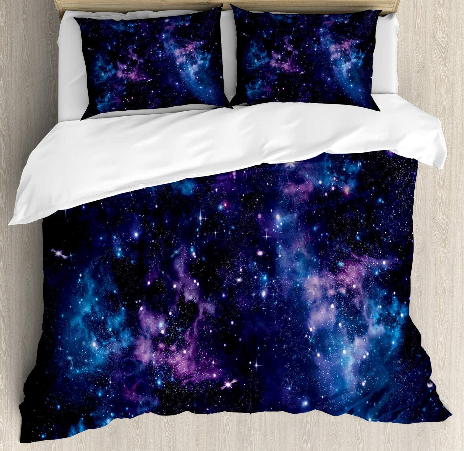 imageAmbesonne Christmas Duvet Cover Set Floral Winter Red Bird Hat and Scarf on Blooming Tree Nature Inspired Decorative 3 Piece Bedding Set with 2 Pillow Shams Queen Size Burgundy GreenBlue