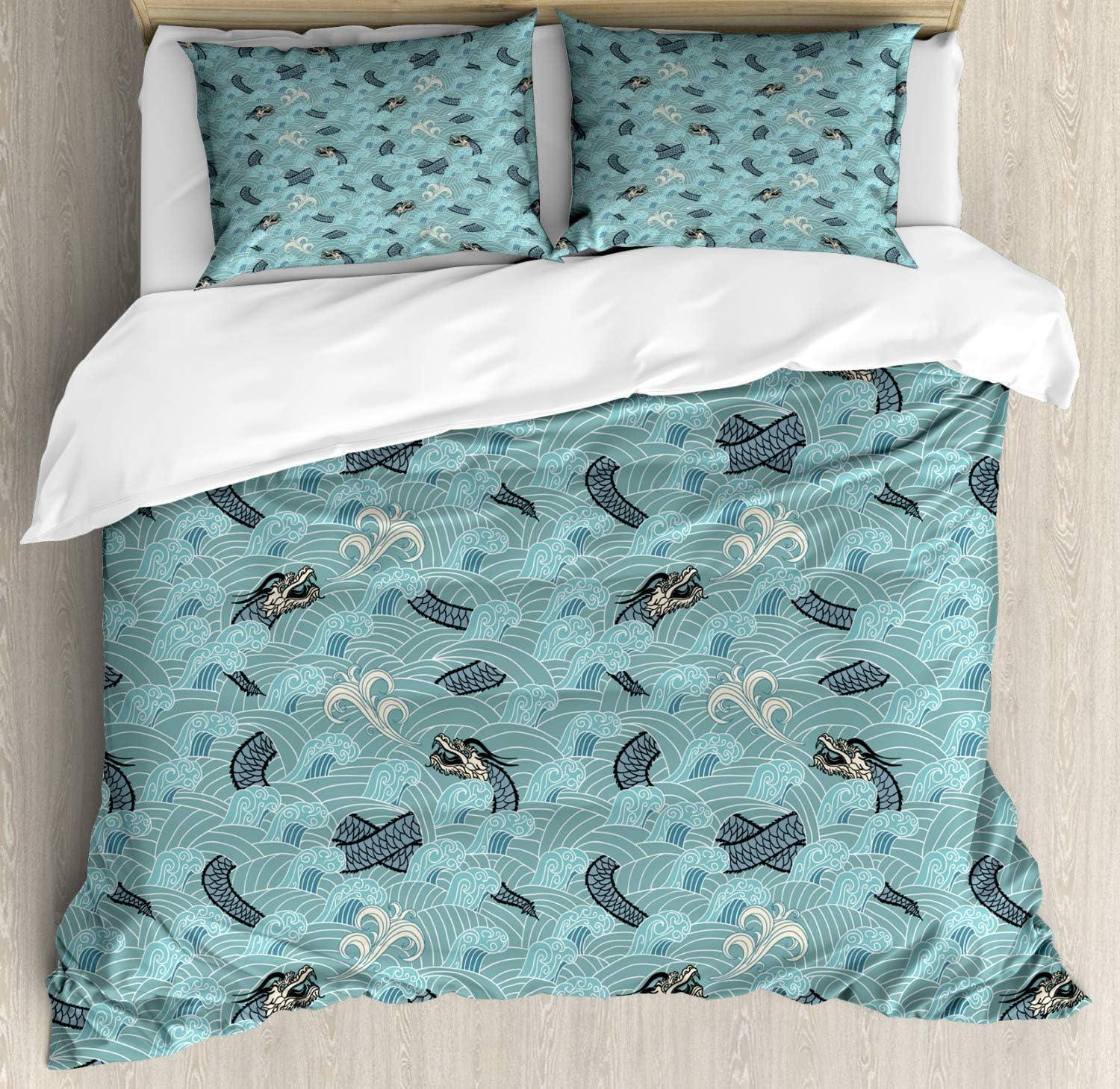 imageAmbesonne Christmas Duvet Cover Set Floral Winter Red Bird Hat and Scarf on Blooming Tree Nature Inspired Decorative 3 Piece Bedding Set with 2 Pillow Shams Queen Size Burgundy GreenTeal
