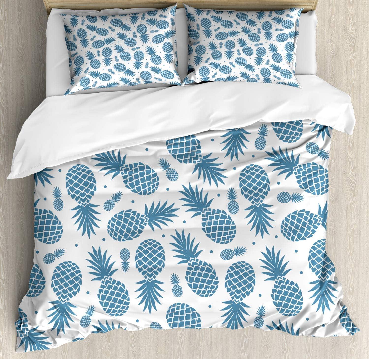 imageAmbesonne Christmas Duvet Cover Set Floral Winter Red Bird Hat and Scarf on Blooming Tree Nature Inspired Decorative 3 Piece Bedding Set with 2 Pillow Shams Queen Size Burgundy GreenGray Blue