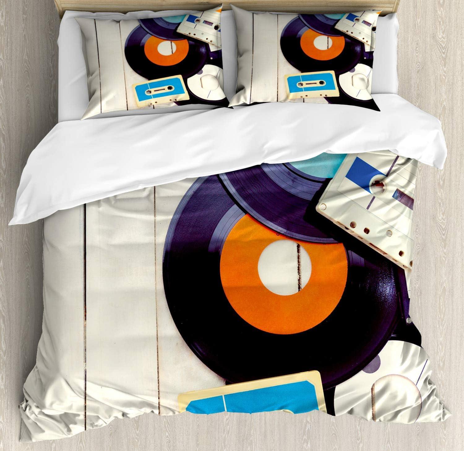 imageAmbesonne Christmas Duvet Cover Set Floral Winter Red Bird Hat and Scarf on Blooming Tree Nature Inspired Decorative 3 Piece Bedding Set with 2 Pillow Shams Queen Size Burgundy GreenBlue Orange Black