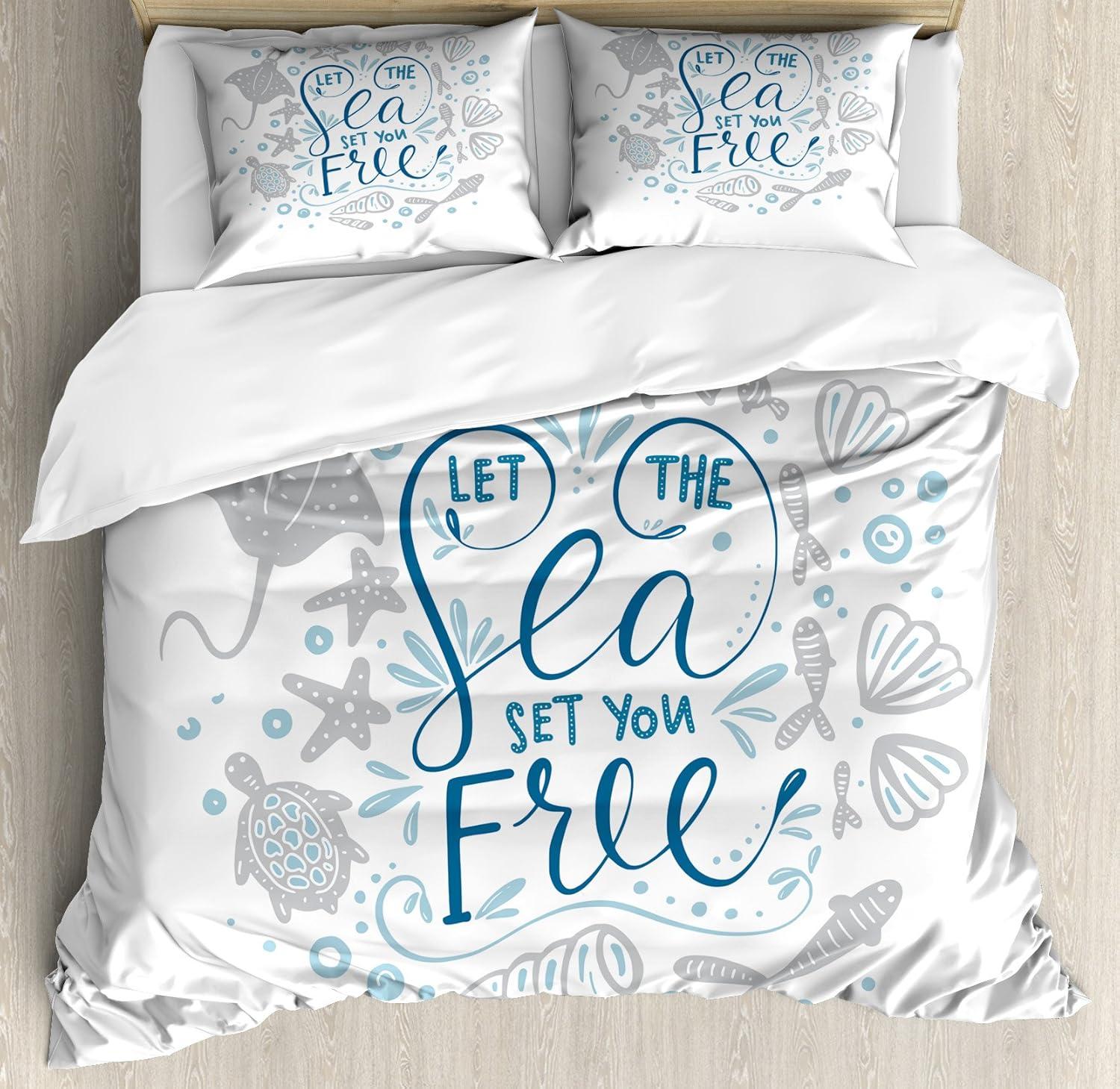 imageAmbesonne Christmas Duvet Cover Set Floral Winter Red Bird Hat and Scarf on Blooming Tree Nature Inspired Decorative 3 Piece Bedding Set with 2 Pillow Shams Queen Size Burgundy GreenPale Blue Navy Blue