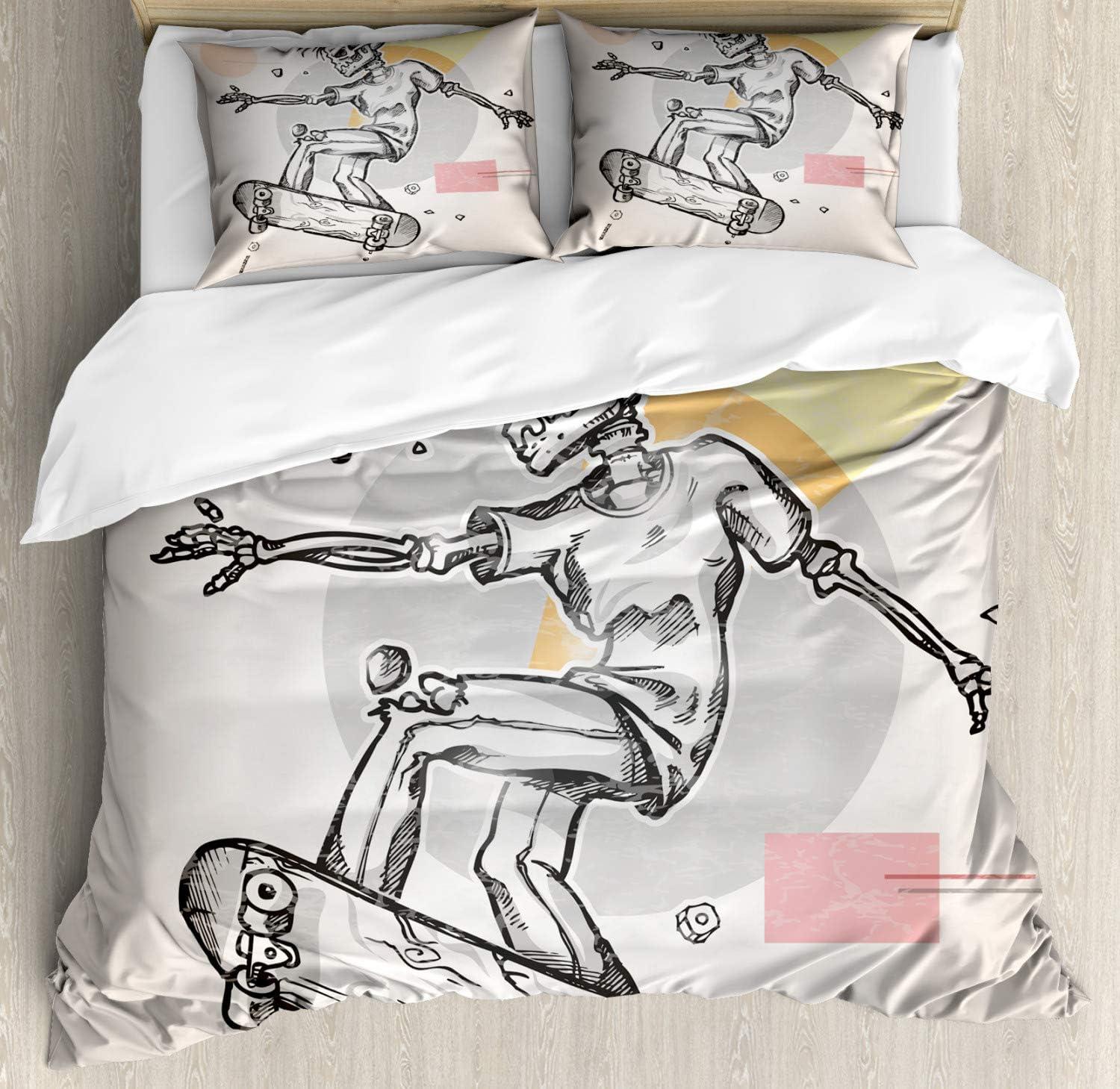 imageAmbesonne Christmas Duvet Cover Set Floral Winter Red Bird Hat and Scarf on Blooming Tree Nature Inspired Decorative 3 Piece Bedding Set with 2 Pillow Shams Queen Size Burgundy GreenGrey Cream
