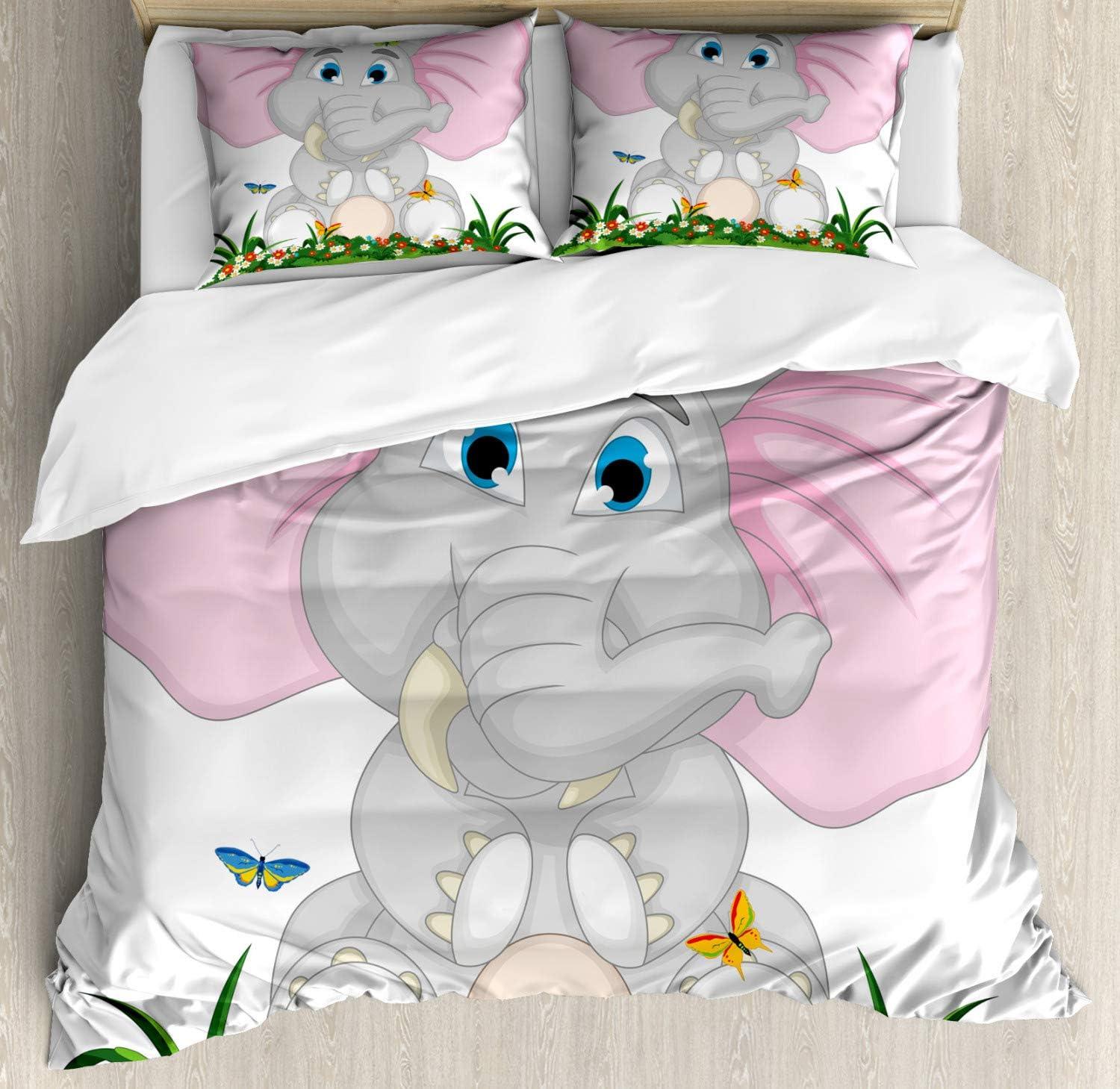 imageAmbesonne Christmas Duvet Cover Set Floral Winter Red Bird Hat and Scarf on Blooming Tree Nature Inspired Decorative 3 Piece Bedding Set with 2 Pillow Shams Queen Size Burgundy GreenSoft Pink