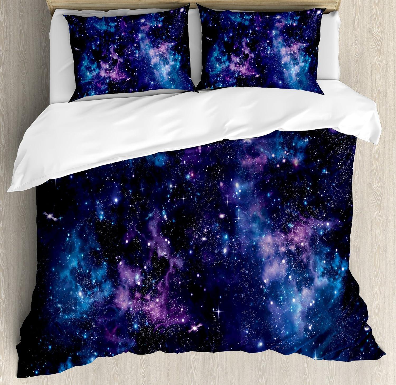 imageAmbesonne Christmas Duvet Cover Set Floral Winter Red Bird Hat and Scarf on Blooming Tree Nature Inspired Decorative 3 Piece Bedding Set with 2 Pillow Shams Queen Size Burgundy GreenBlue