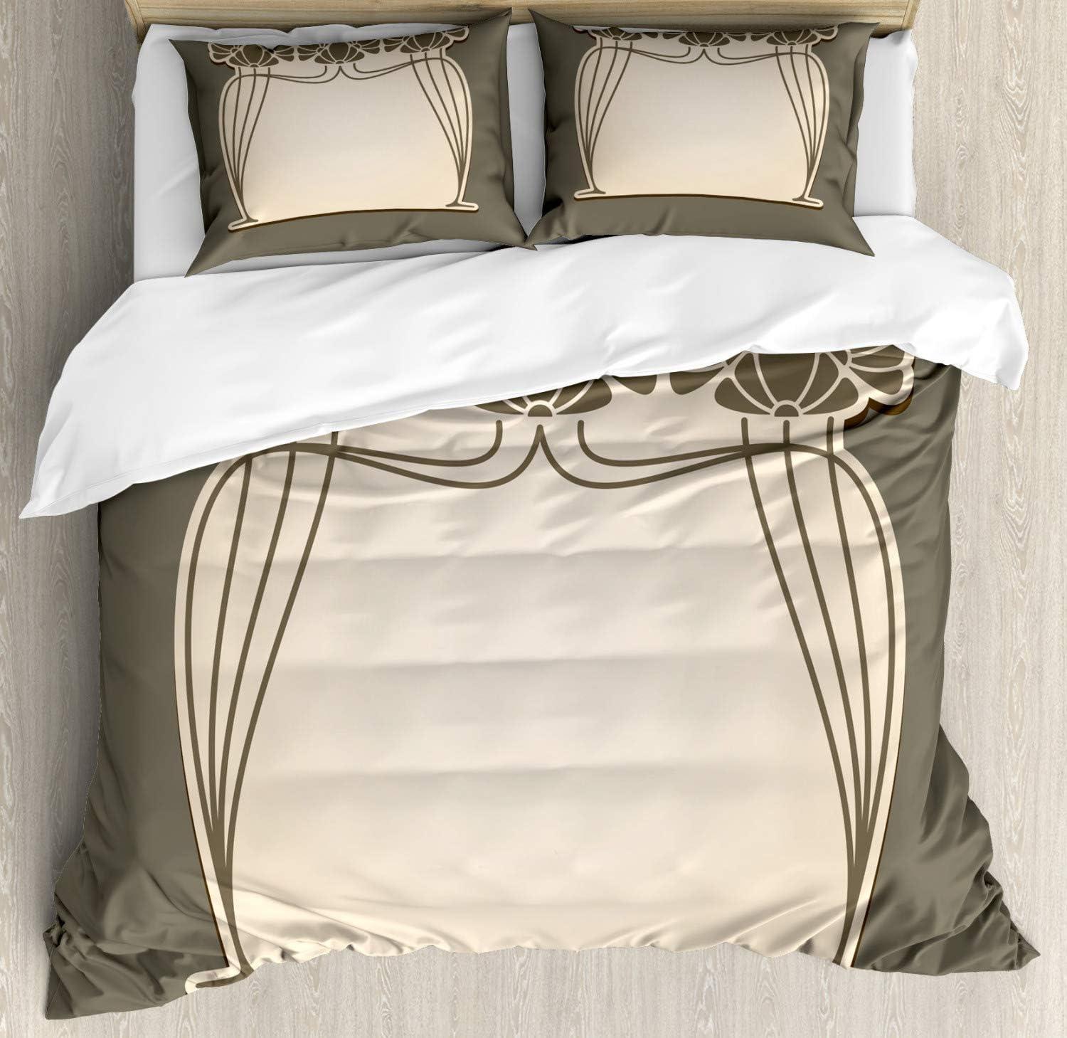 imageAmbesonne Christmas Duvet Cover Set Watercolor Christmas Theme Fir Trees Abstract Silhouettes Illustration Decorative 3 Piece Bedding Set with 2 Pillow Shams Queen Size Green SeafoamArmy Green Champagne