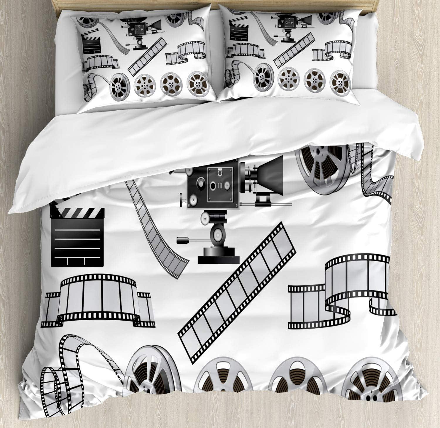 imageAmbesonne Christmas Duvet Cover Set Watercolor Christmas Theme Fir Trees Abstract Silhouettes Illustration Decorative 3 Piece Bedding Set with 2 Pillow Shams Queen Size Green SeafoamBlack Grey
