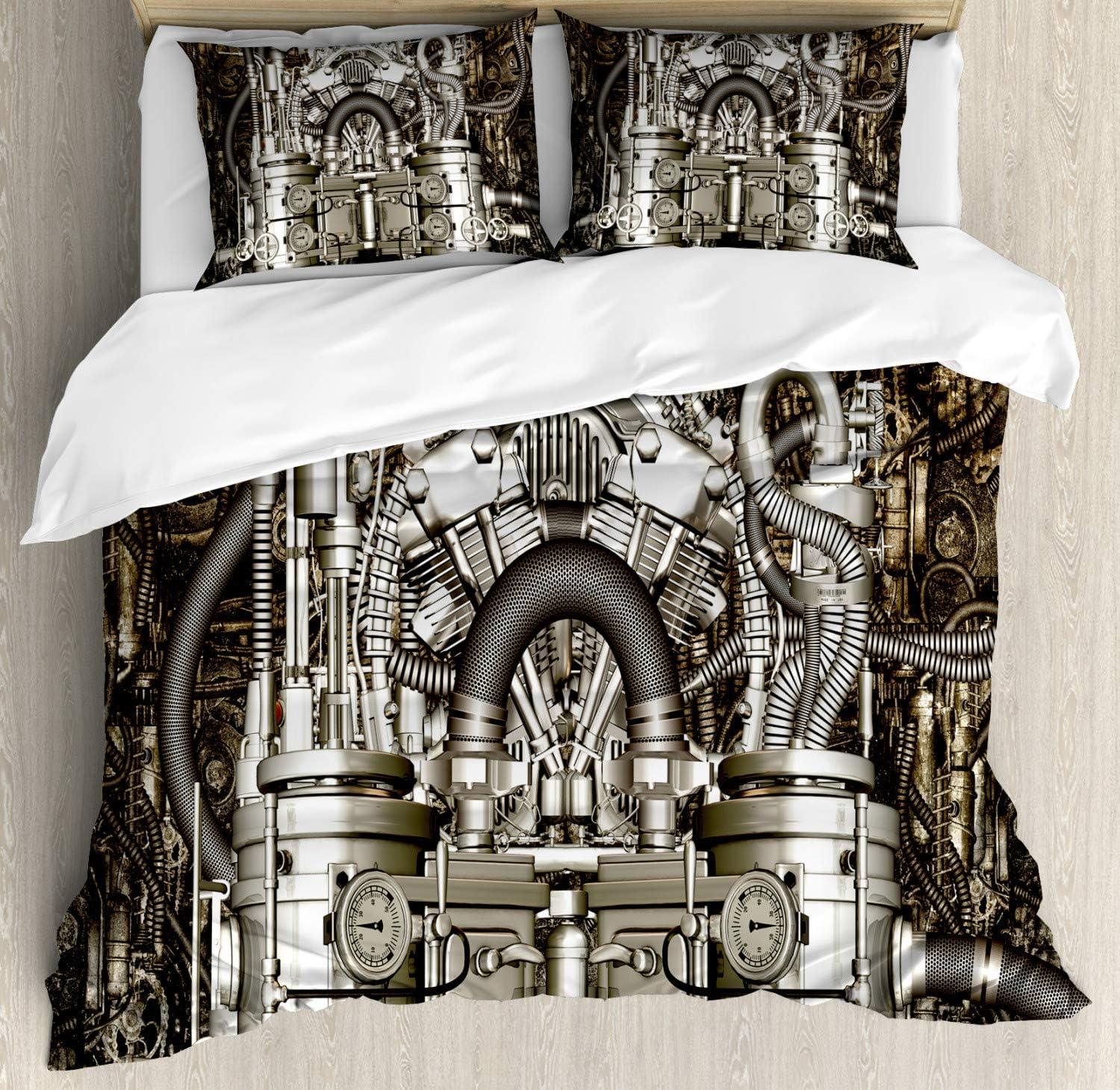 imageAmbesonne Christmas Duvet Cover Set Watercolor Christmas Theme Fir Trees Abstract Silhouettes Illustration Decorative 3 Piece Bedding Set with 2 Pillow Shams Queen Size Green SeafoamBrown Grey