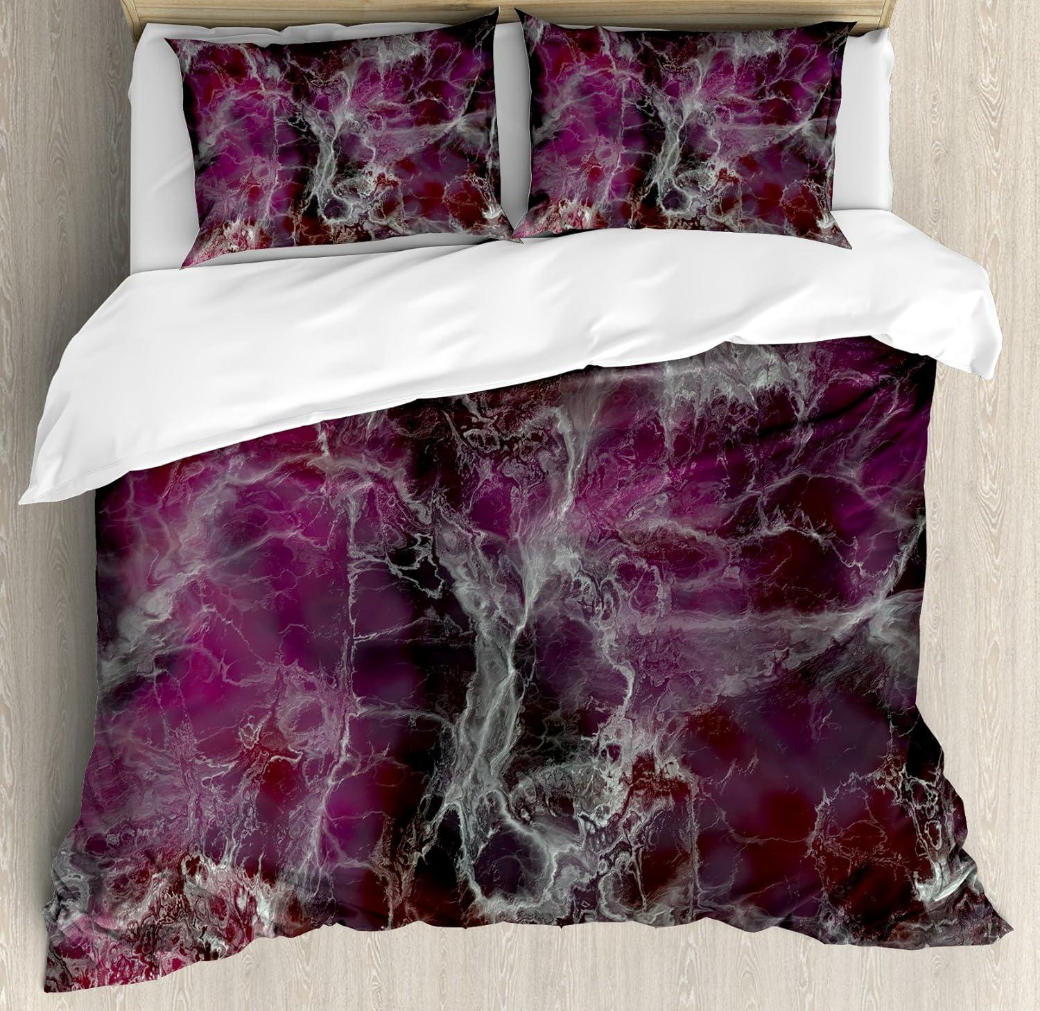 imageAmbesonne Christmas Duvet Cover Set Watercolor Christmas Theme Fir Trees Abstract Silhouettes Illustration Decorative 3 Piece Bedding Set with 2 Pillow Shams Queen Size Green SeafoamCharcoal Grey Magenta