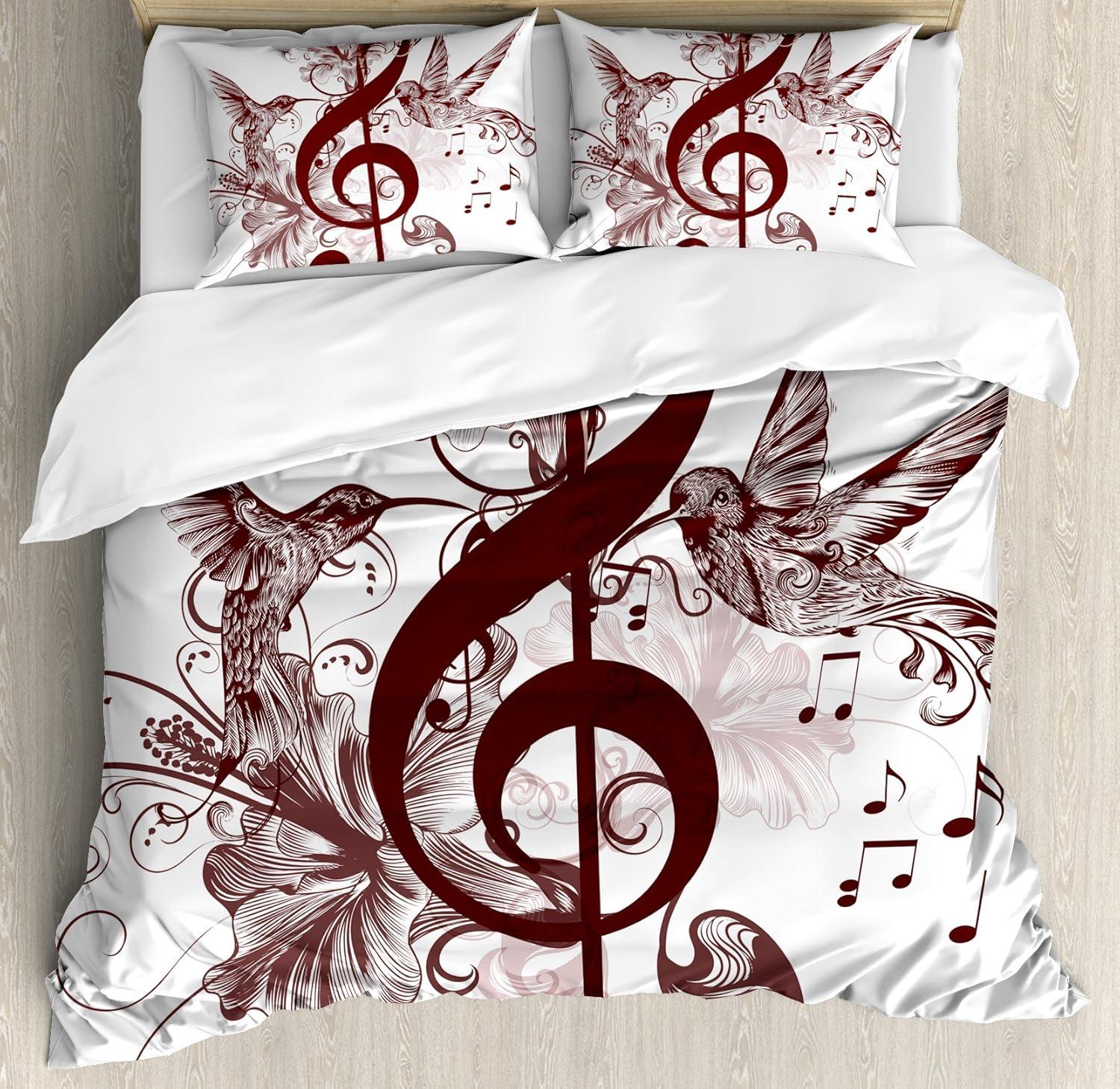 imageAmbesonne Christmas Duvet Cover Set Watercolor Christmas Theme Fir Trees Abstract Silhouettes Illustration Decorative 3 Piece Bedding Set with 2 Pillow Shams Queen Size Green SeafoamChesnut White