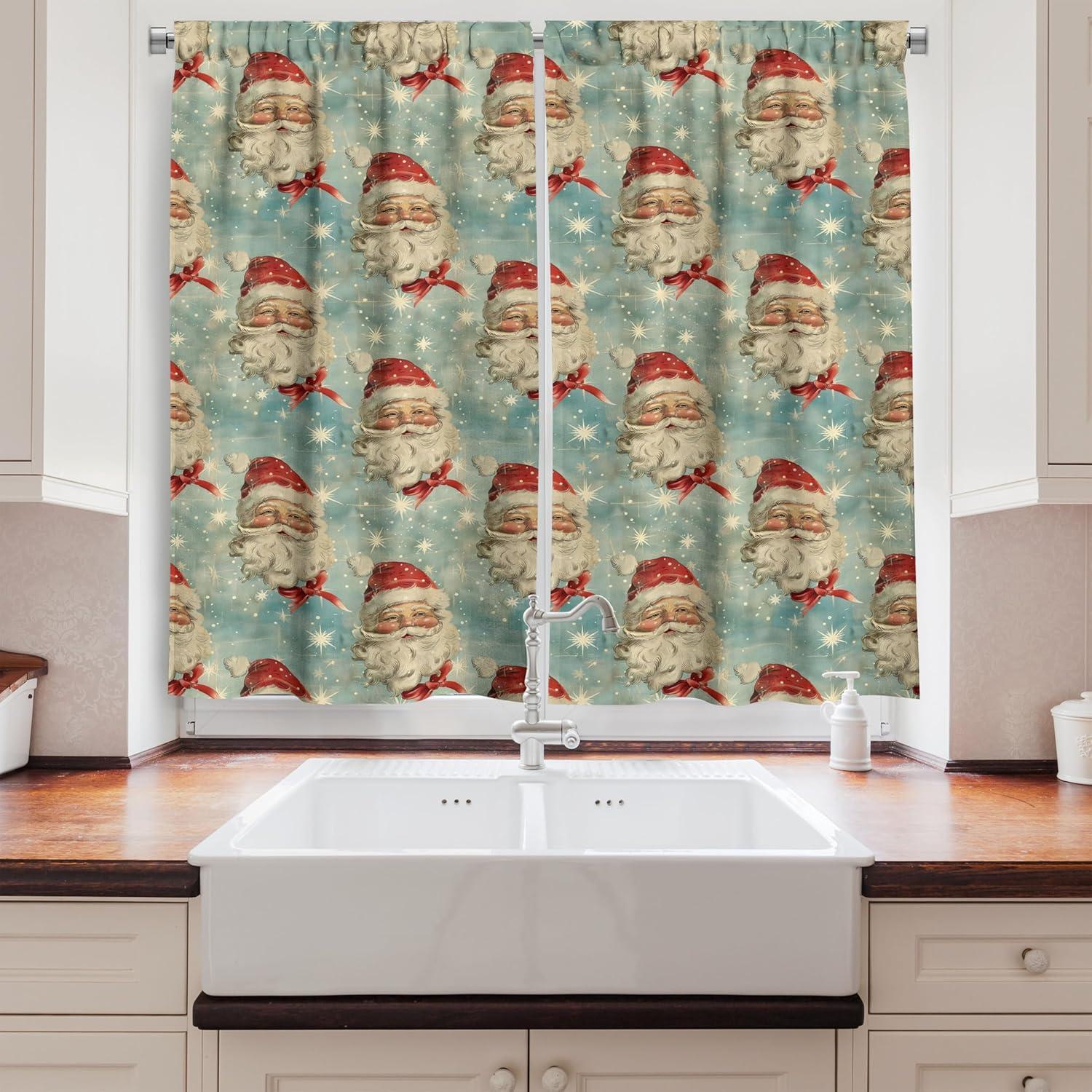 imageAmbesonne Christmas Kitchen Curtains Modern Abstract Pine Trees Xmas Theme Dotted Background Print Window Drapes 2 Panel Set Kitchen Cafe Decor 55quot x 39quot Beige est Green and CoralDark Pink Pale Blue