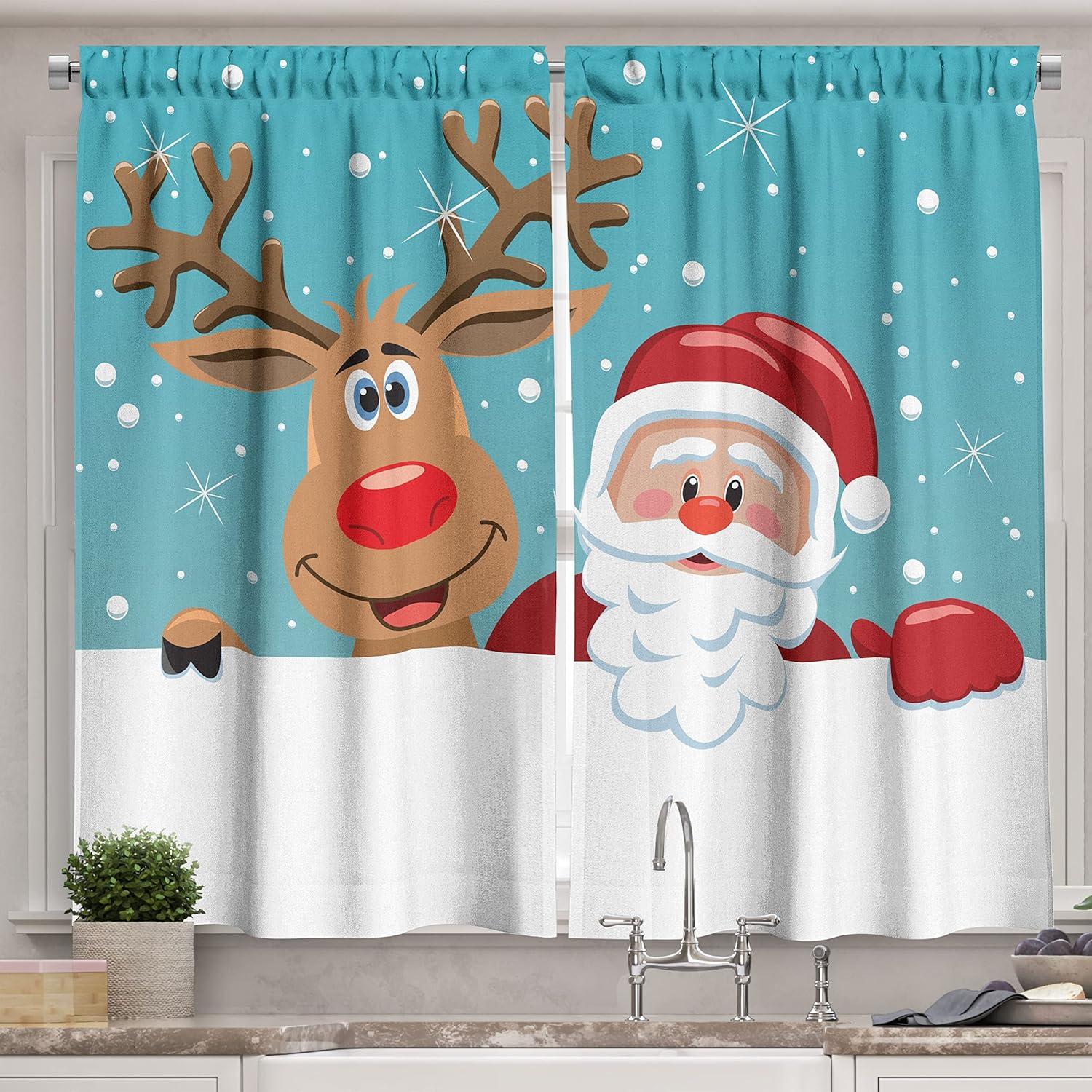 imageAmbesonne Christmas Kitchen Curtains Taste of Xmas Season Frame Gingerbread Cookies and Biscuits Window Drapes 2 Panel Set for Kitchen Cafe Decor 55quot x 39quot Brown GreenTurquoise Brown